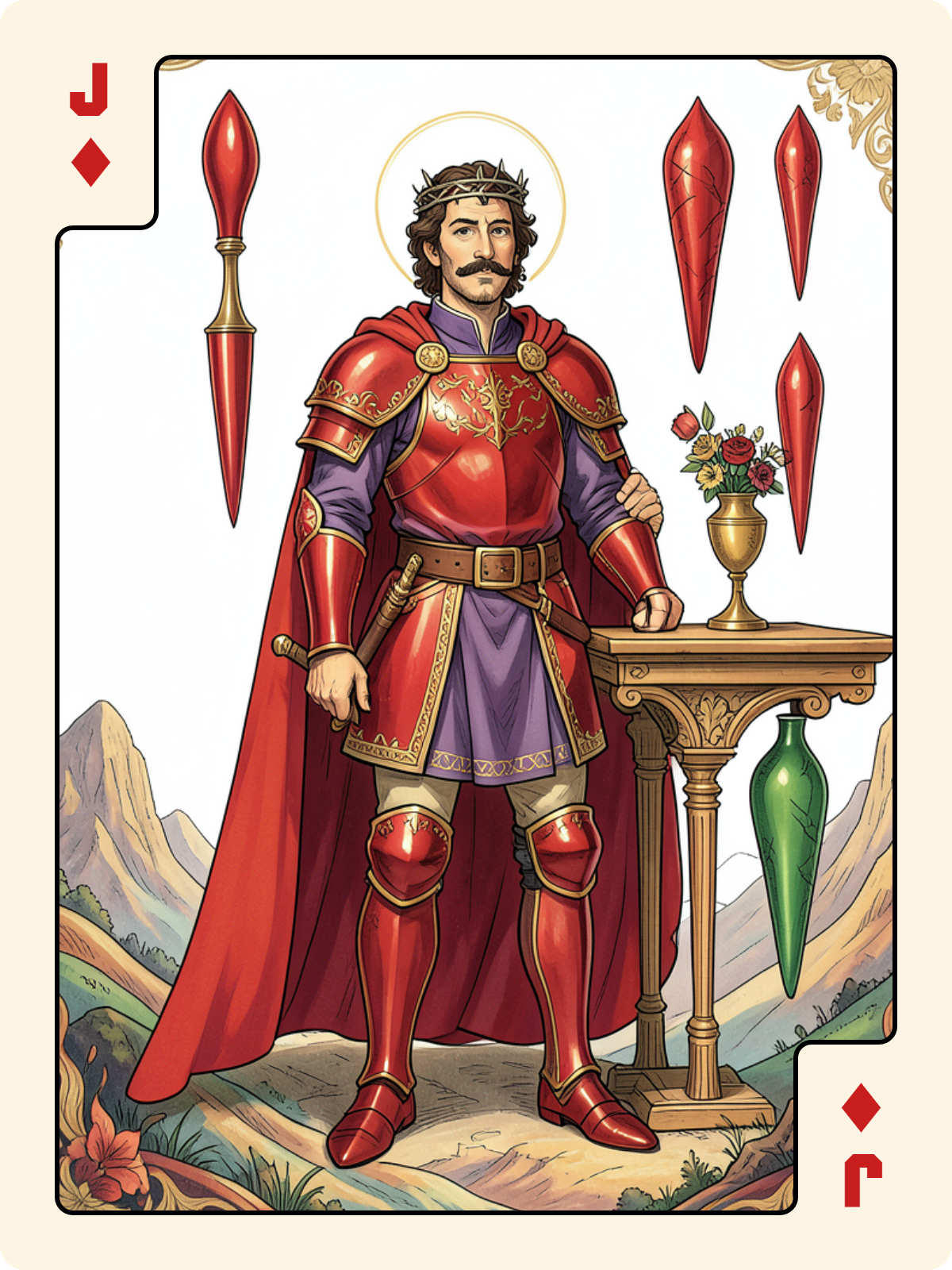 Arcane majeur 1 + Valet de Carreau + 5 de Bâton