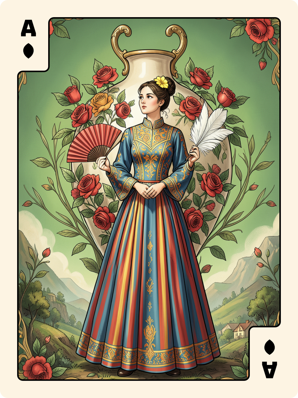 Dame de Trèfle + As de Feuille + Dame de Trèfle