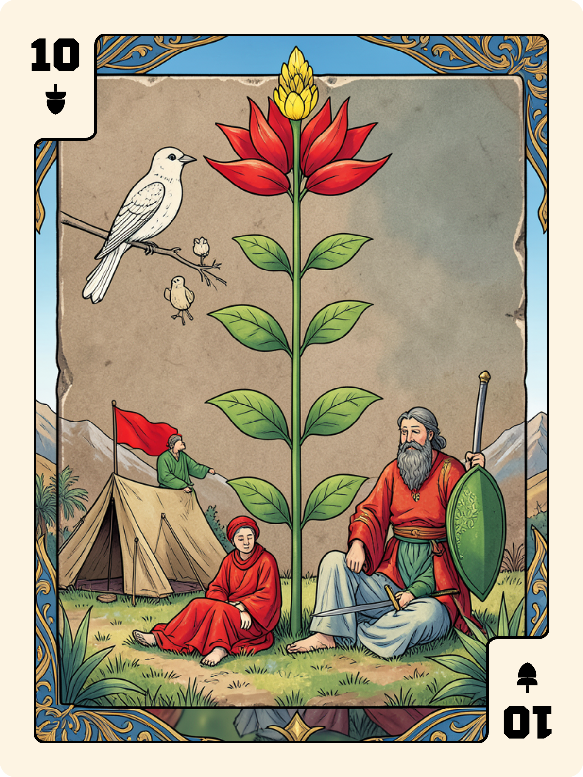 8 de Feuille + 10 de Gland + Roi de Bâton