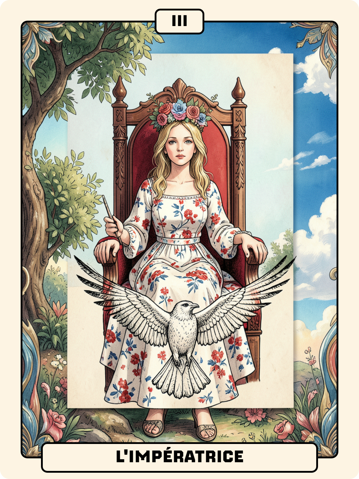 As de Pique + Arcane majeur 3 + 4 de Bâton