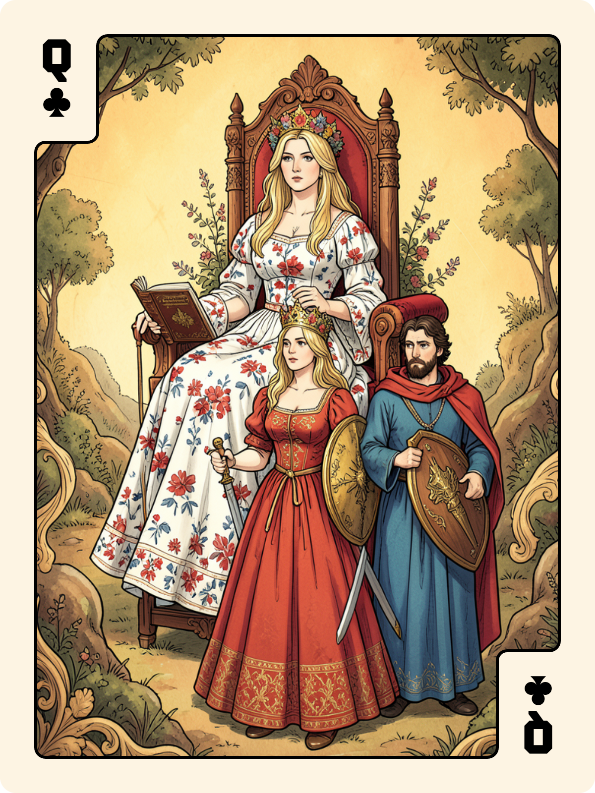 Arcane majeur 3 + Dame de Trèfle + Atout 3