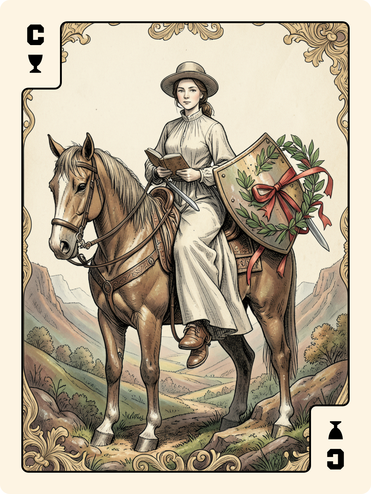 Roi de Cœur + Cavalier de Coupe + As de Cœur
