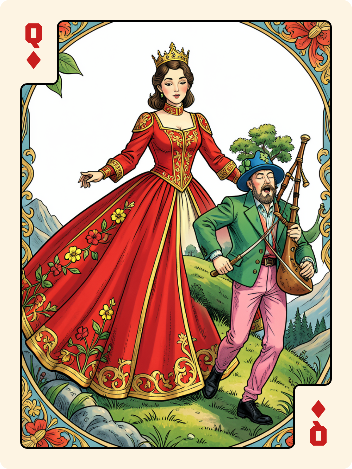 Atout 1 + Dame de Carreau + Unter de Feuille