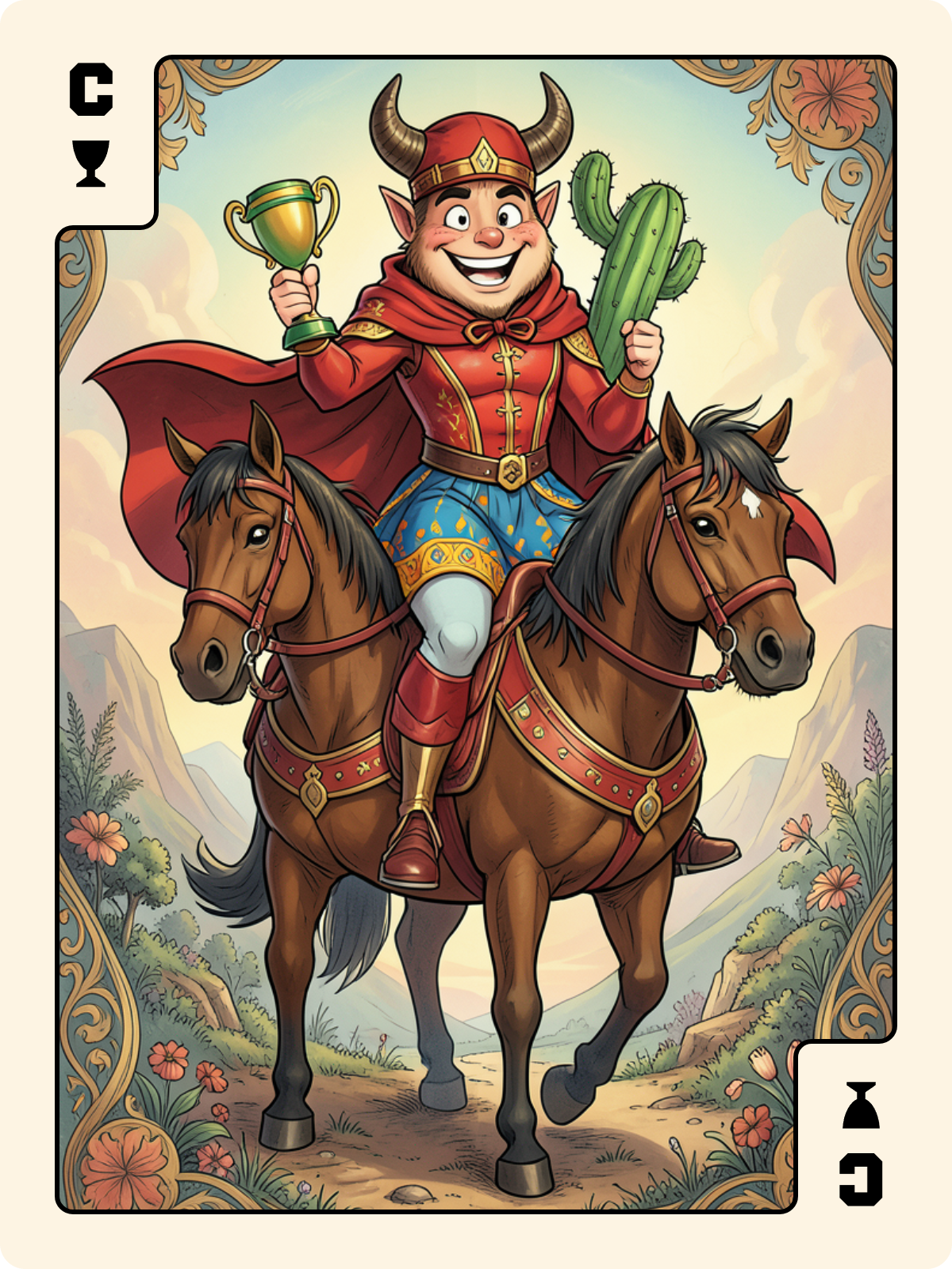 Valet de Bâton + Cavalier de Coupe + Cavalier de Denier