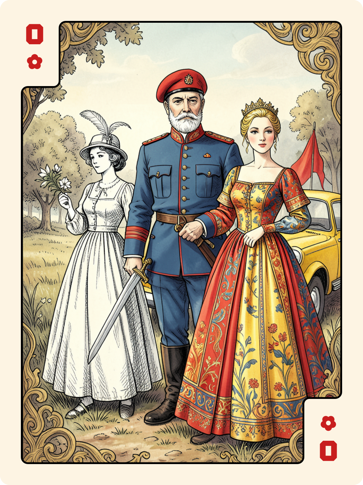 Génie de Carreau + Ober de Rose + Dame de Carreau