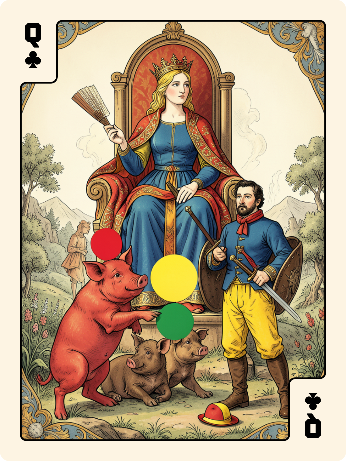 As de Grelot + Dame de Trèfle + Unter de Gland
