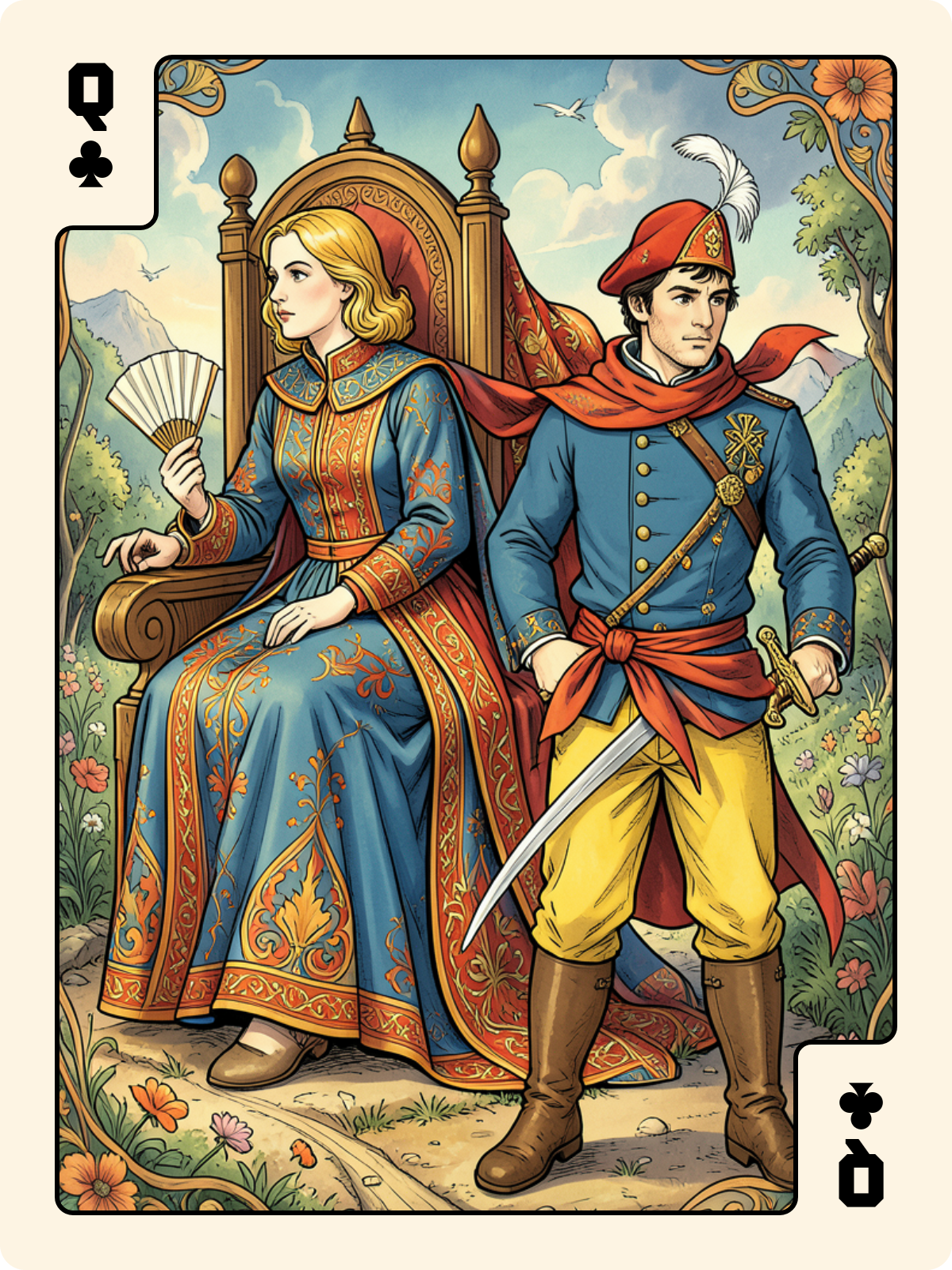 Valet de Pique + Dame de Trèfle + Unter de Gland