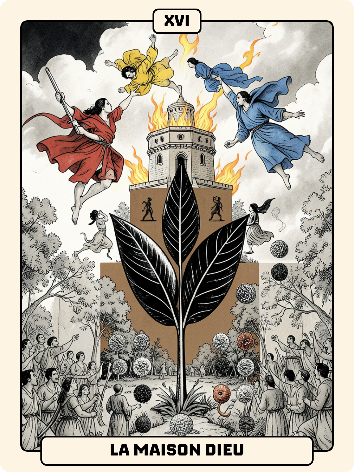 As de Gland + Arcane majeur 16 + 10 de Trèfle