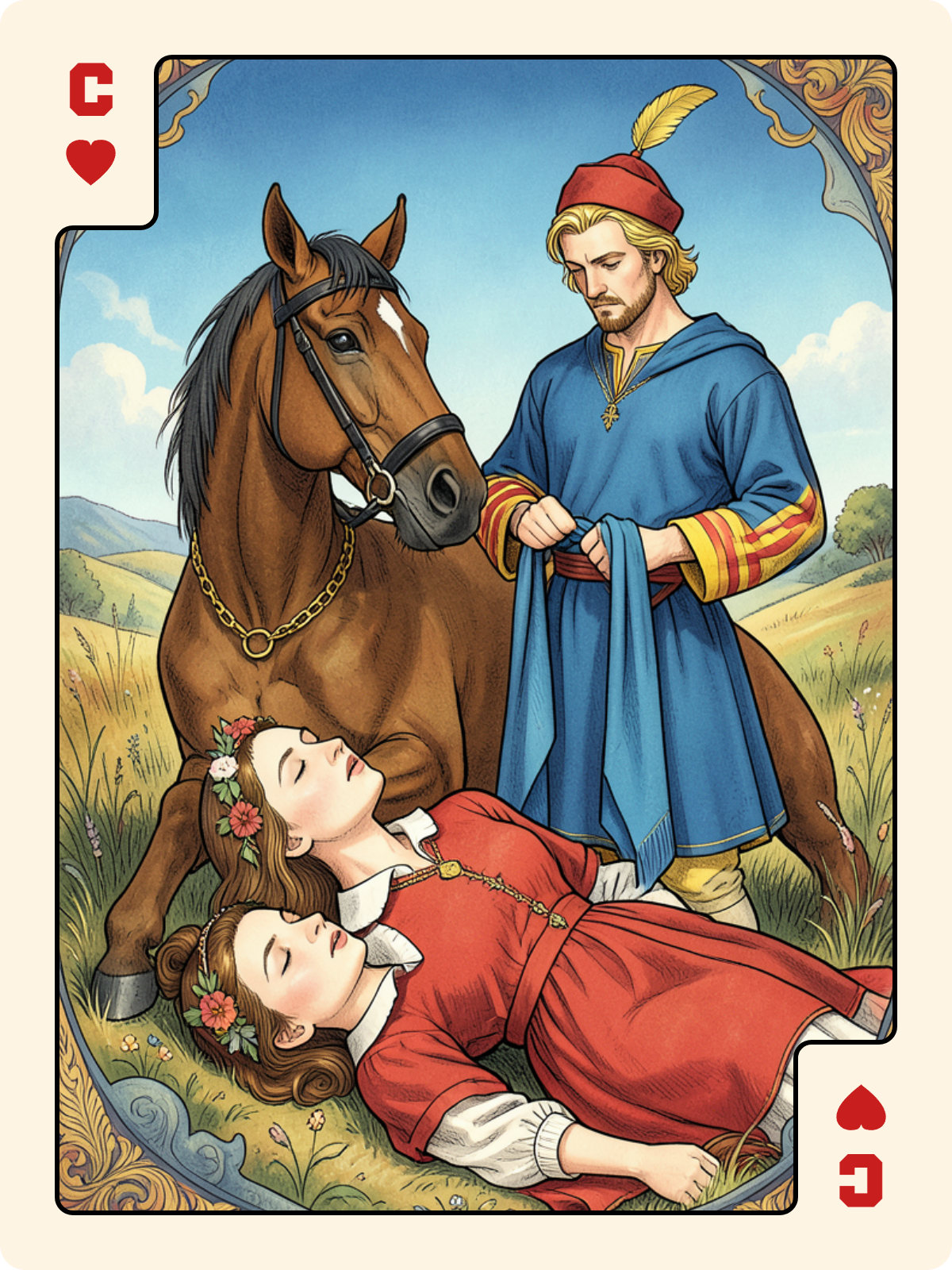 Valet de Bâton + Cavalier de Cœur + Dame de Pique