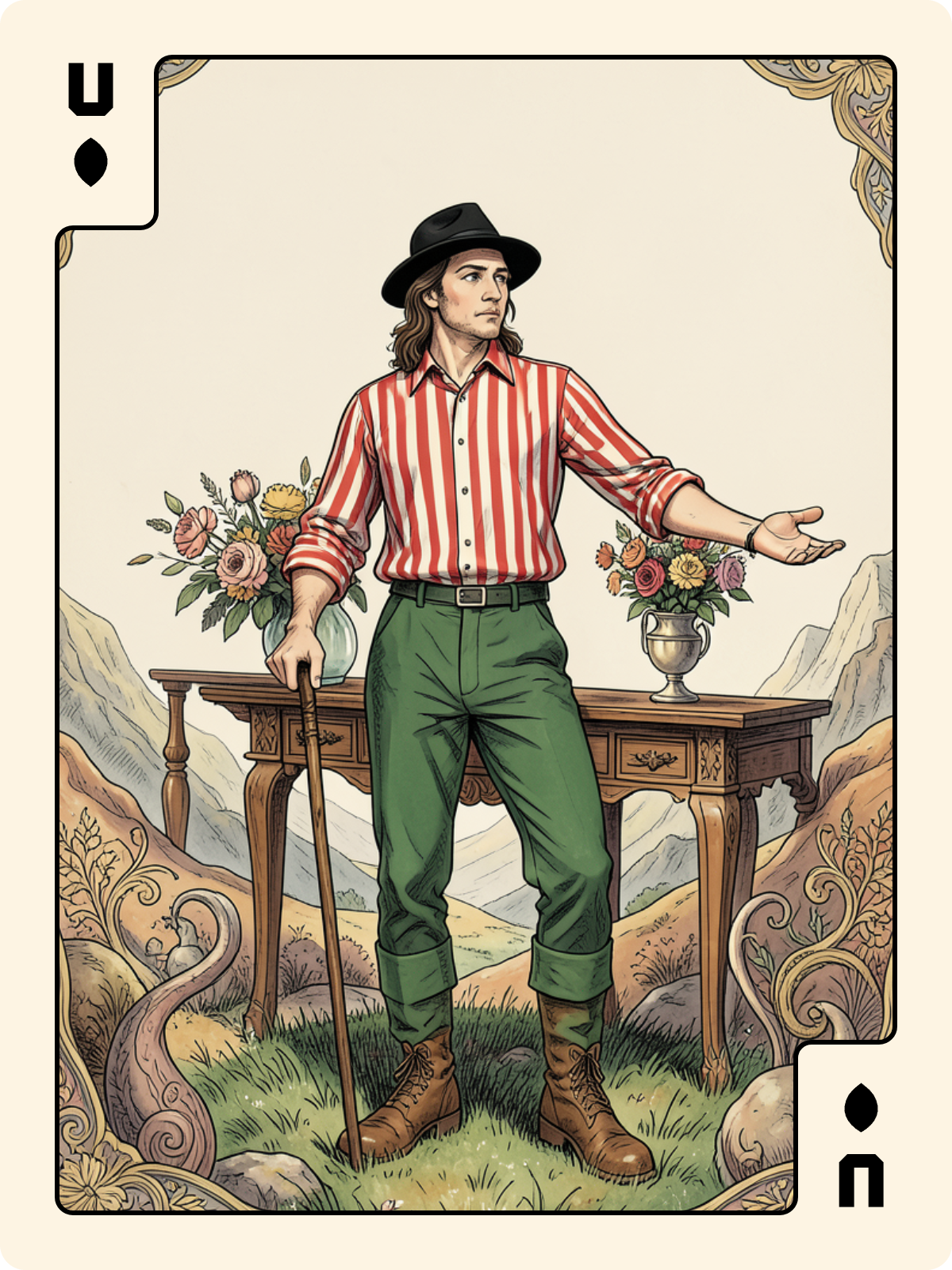 Arcane majeur 1 + Unter de Feuille + Roi de Coupe