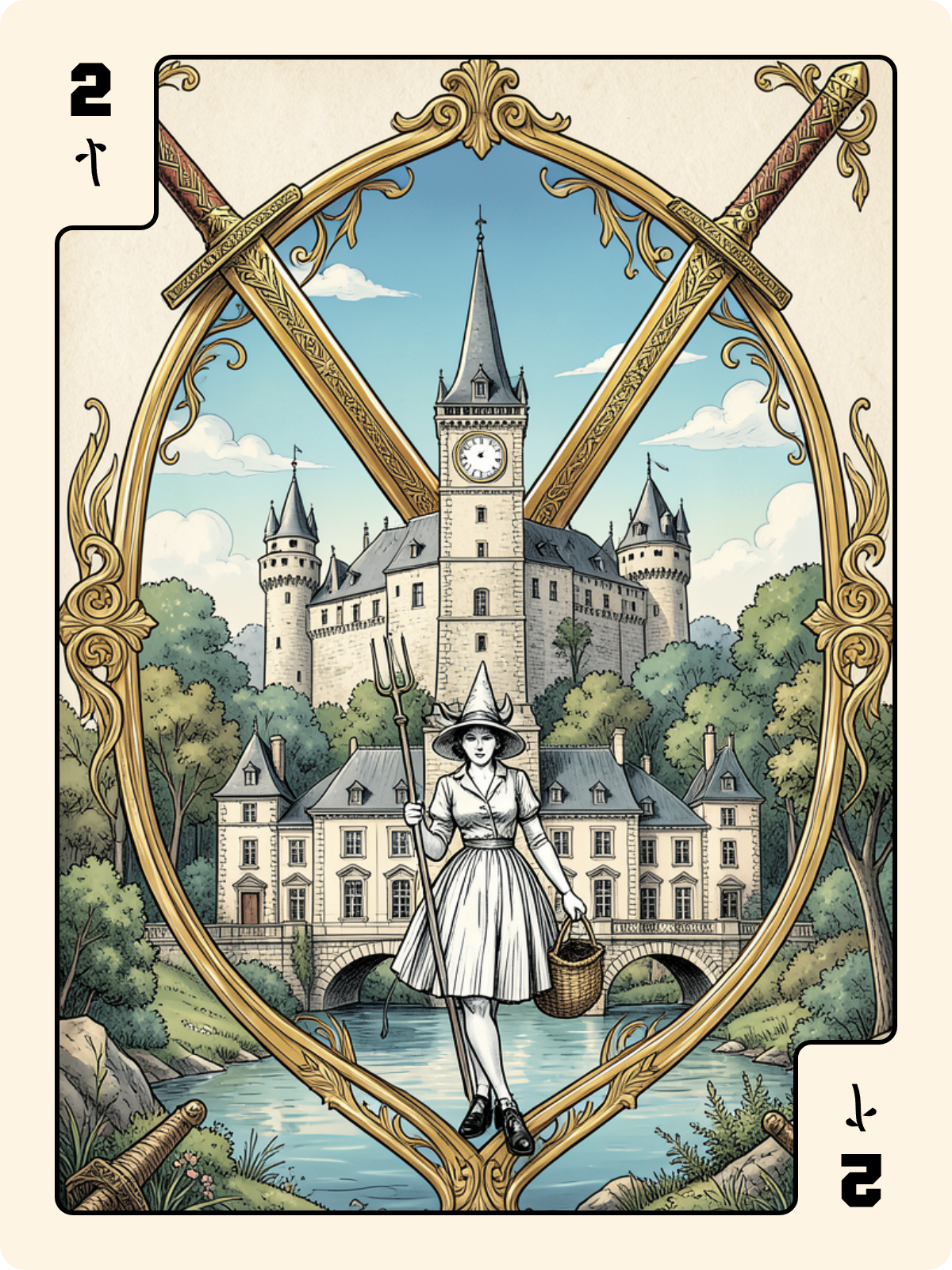 As de Trèfle + 2 de Bâton + Unter de Grelot