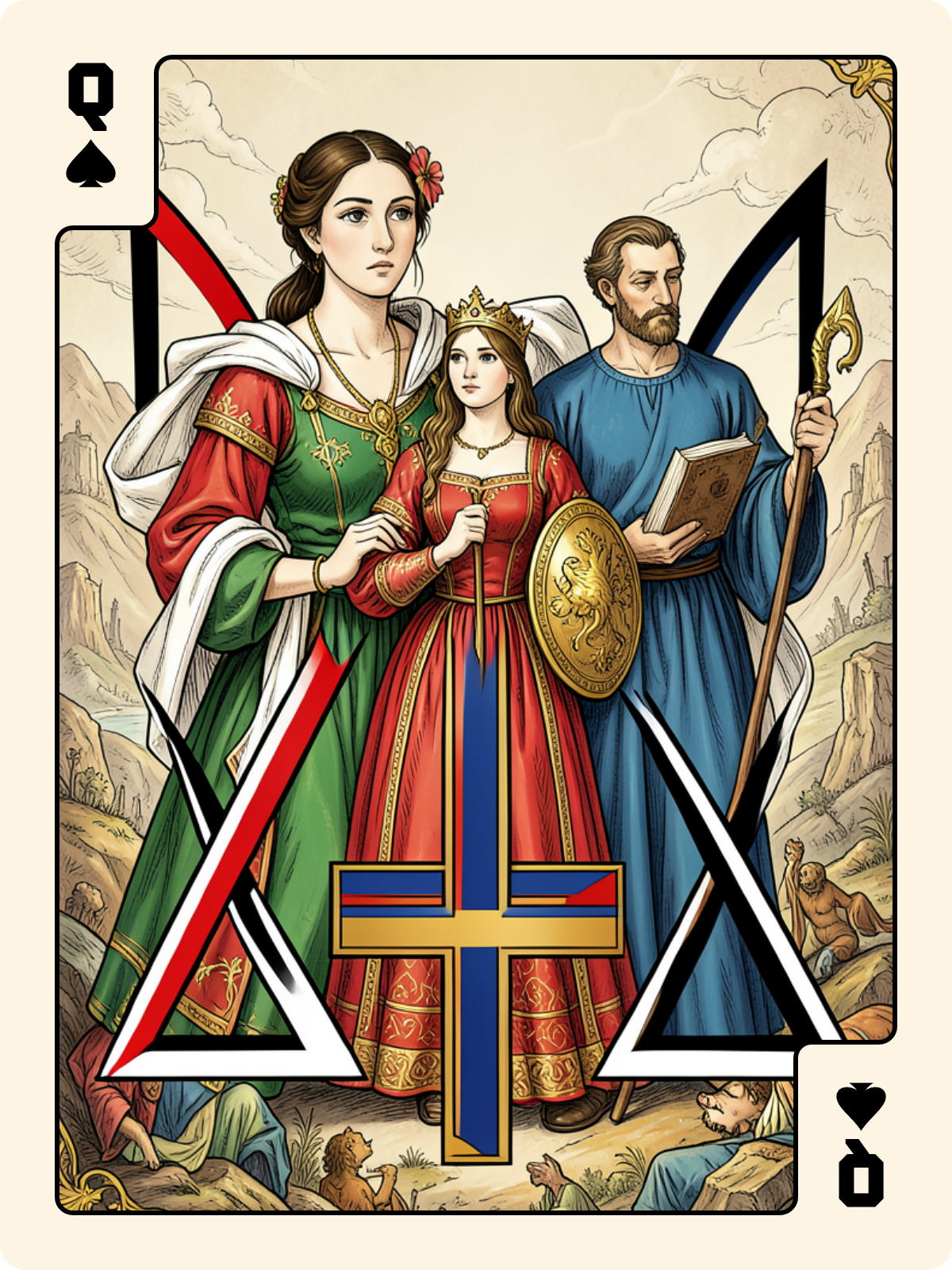 Atout 3 + Dame de Pique + 9 de Bâton