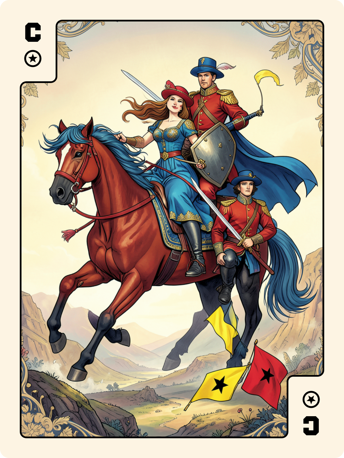Cavalier d'Épée + Cavalier de Denier + Unter de Bouclier