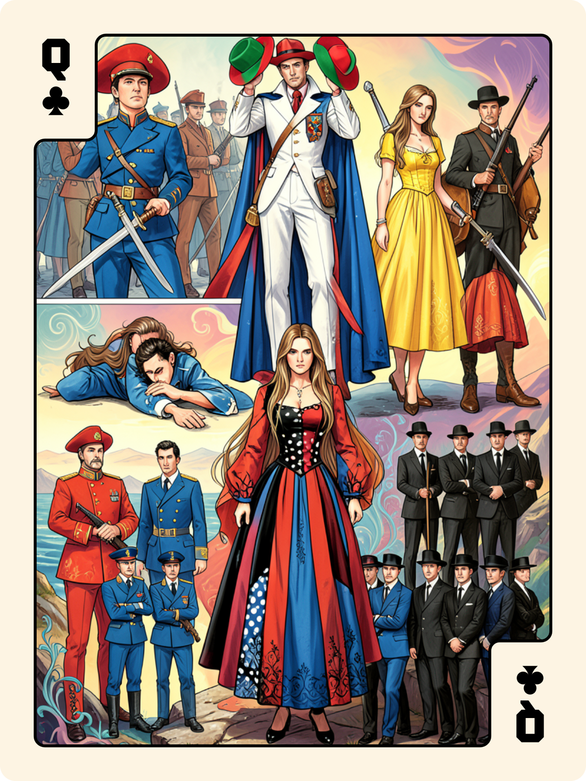 Roi de Gland + Dame de Trèfle + Atout 21