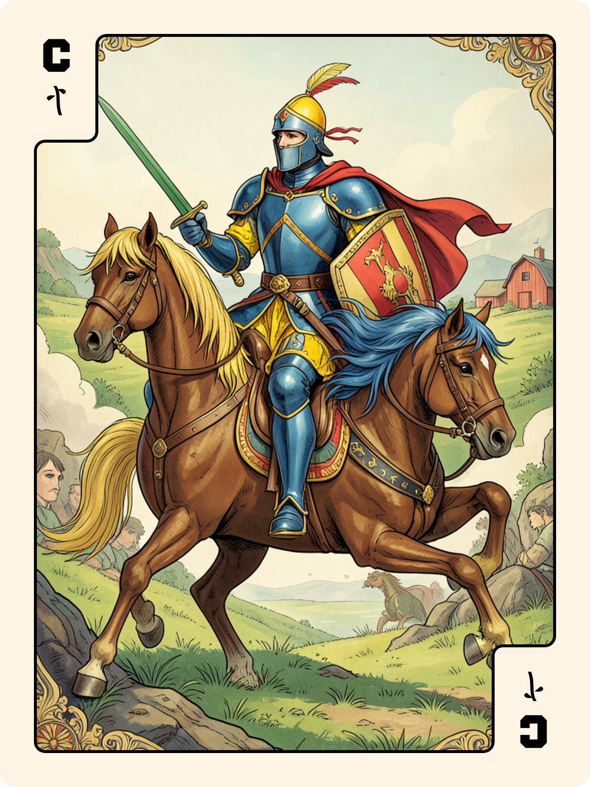 Fou + Cavalier de Bâton + Cavalier de Denier
