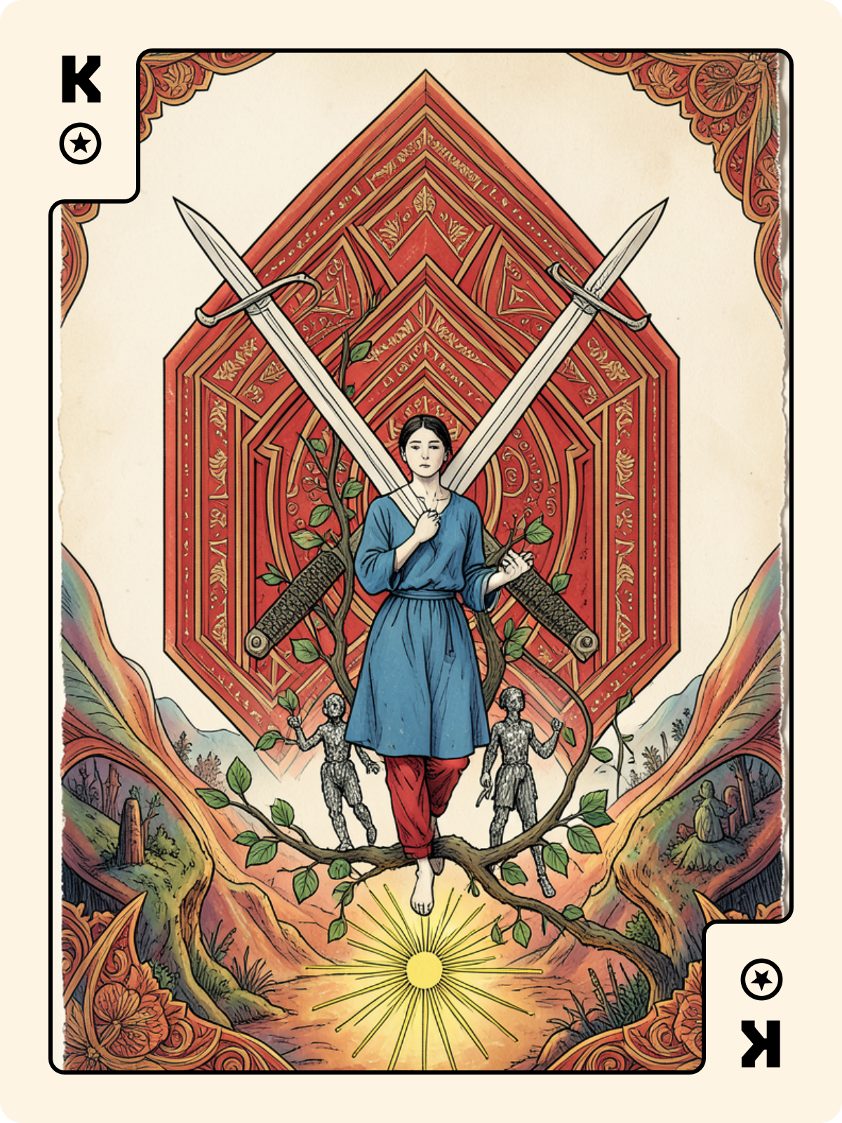4 de Bâton + Roi de Denier + Arcane majeur 12