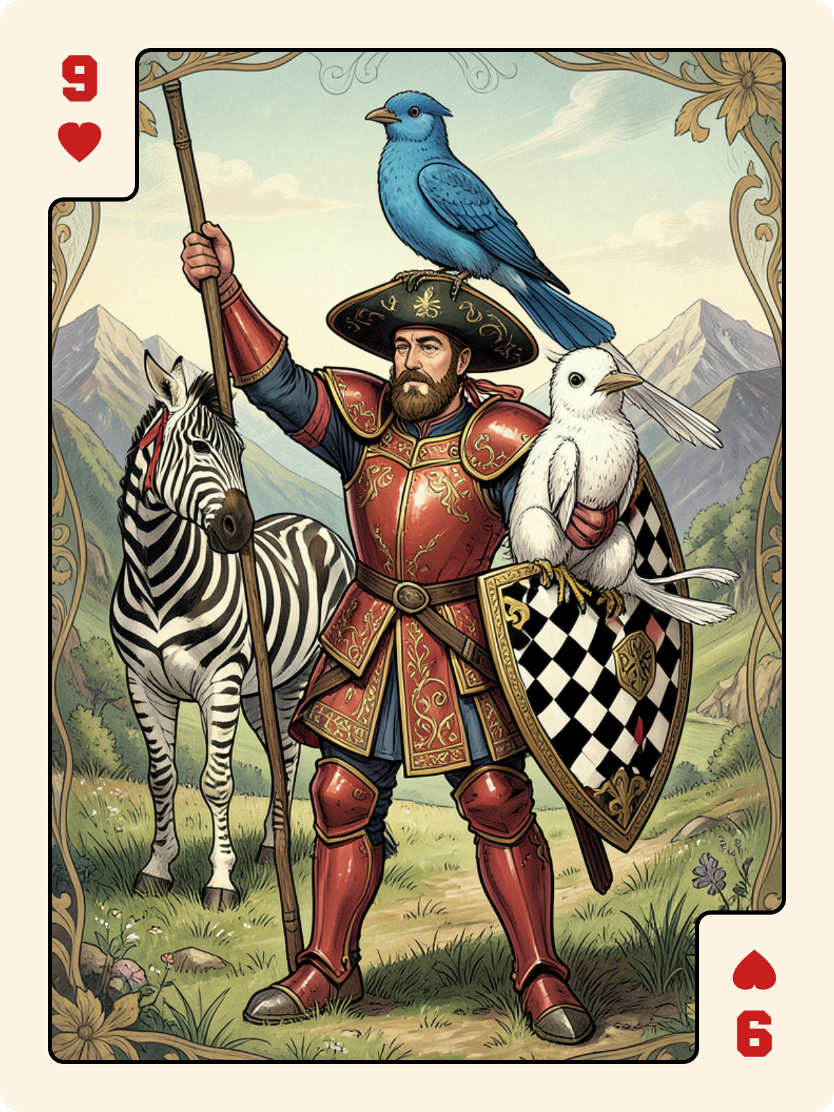 Valet de Cœur + 9 de Cœur + Roi de Trèfle