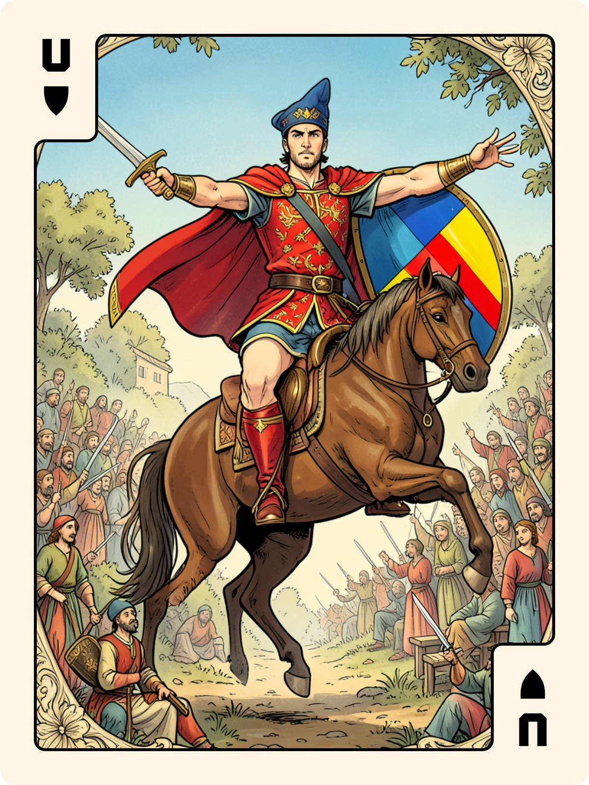 Cavalier de Bâton + Unter de Bouclier + Atout 10