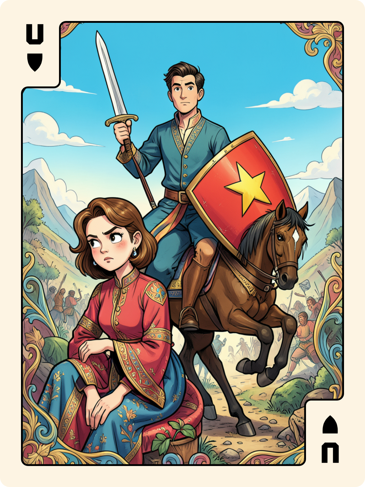 Roi de Trèfle + Unter de Bouclier + Atout 10