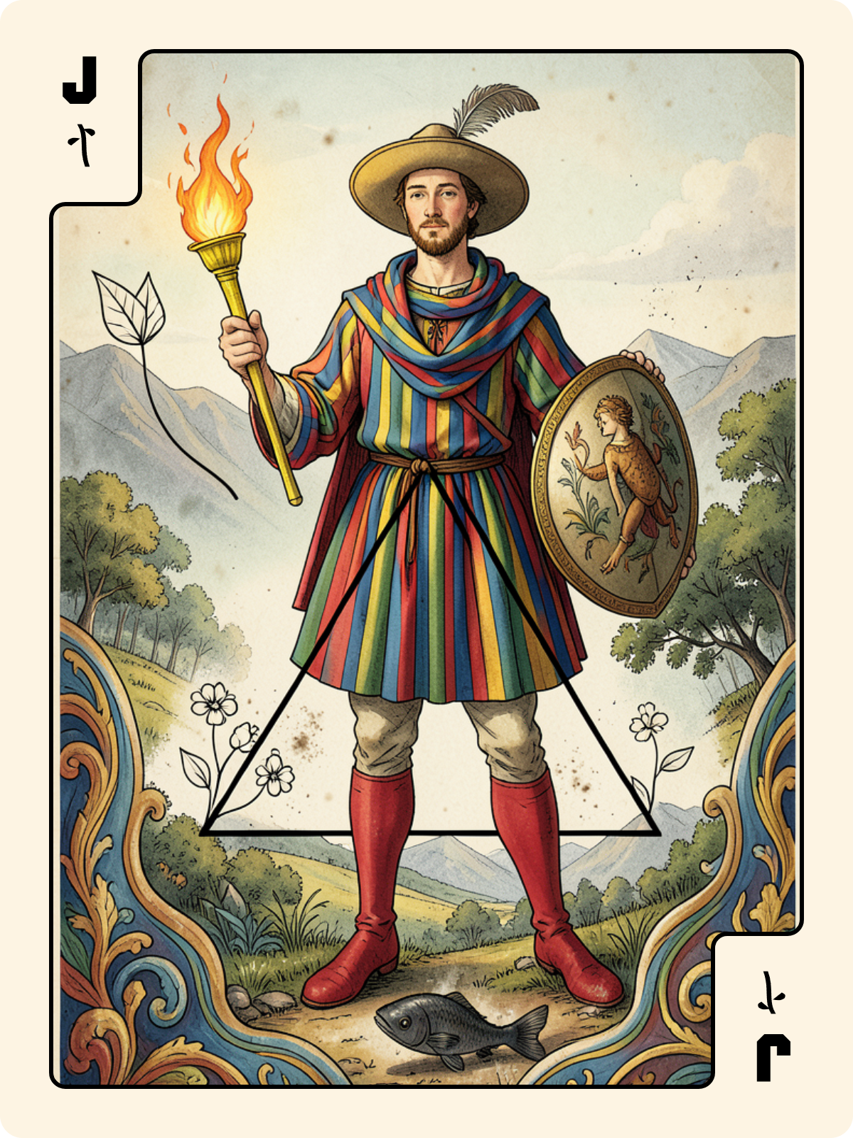 Dame de Pique + Valet de Bâton + As d'Épée