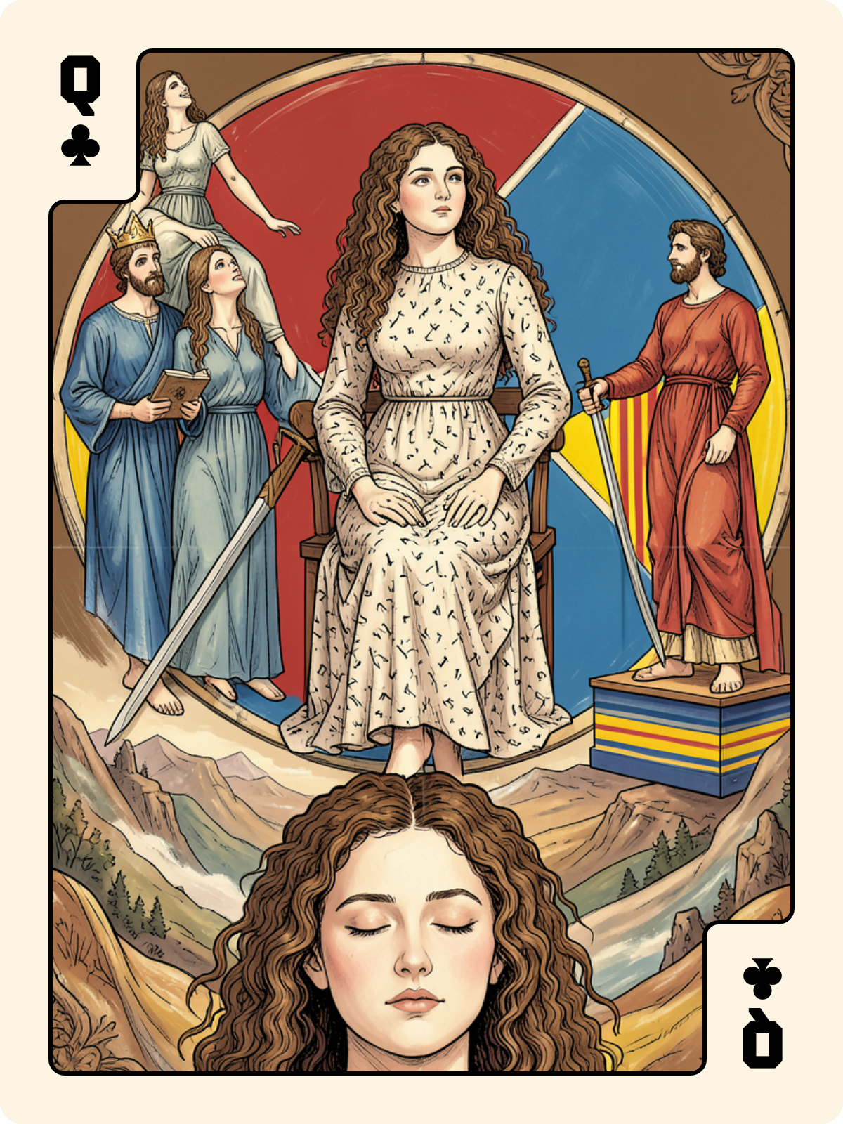 Unter de Bouclier + Dame de Trèfle + Atout 10