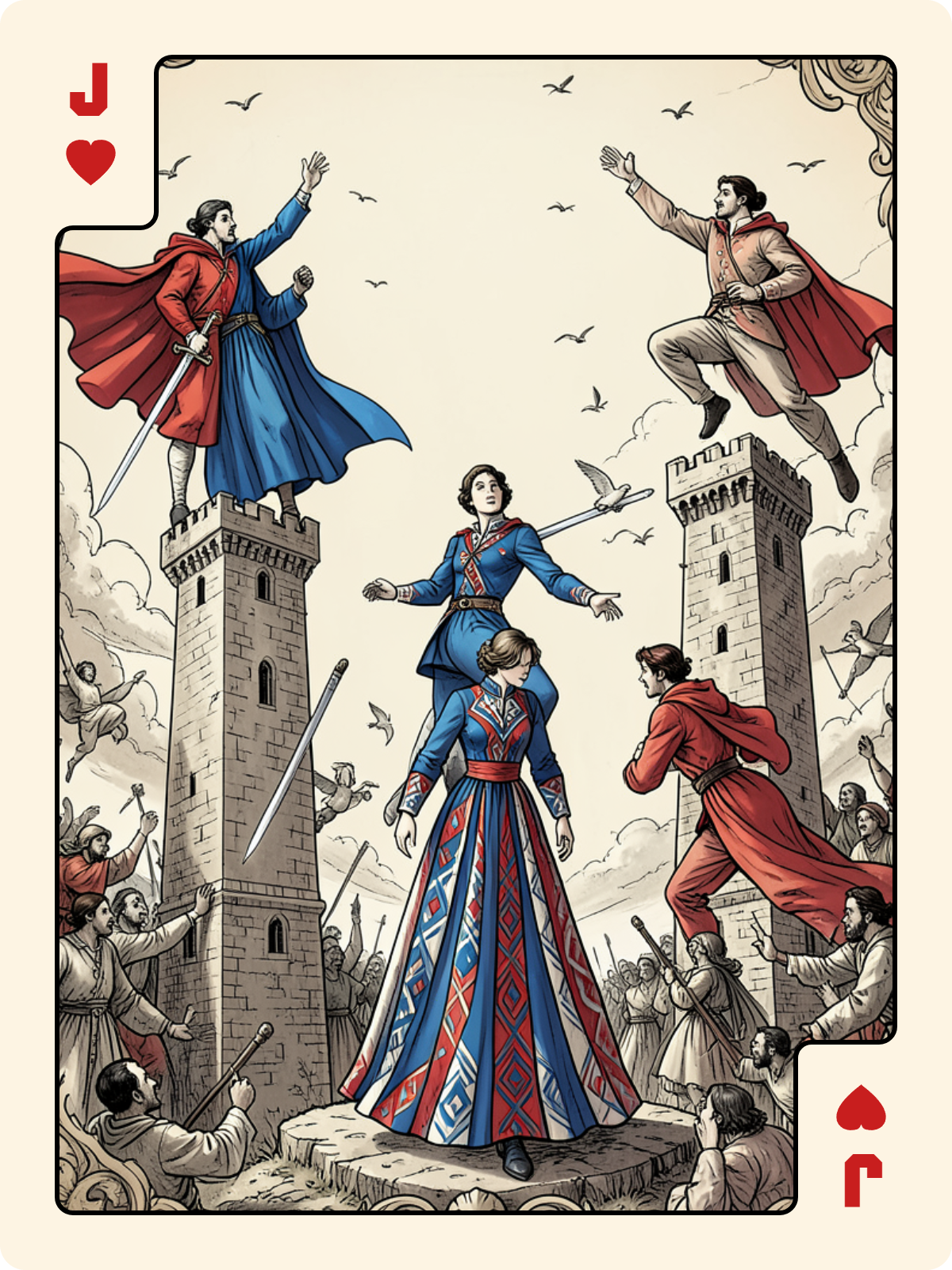 Atout 16 + Valet de Cœur + Arcane majeur 16