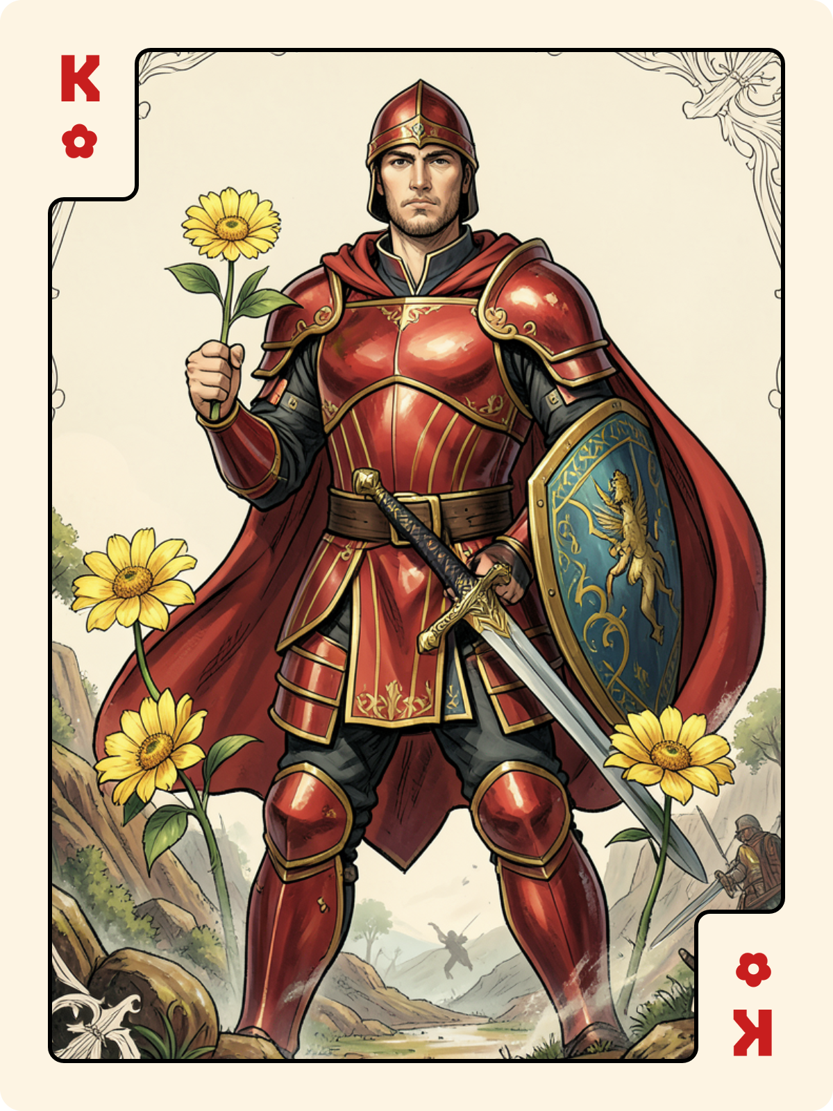 Valet de Pique + Roi de Rose + Valet d'Épée