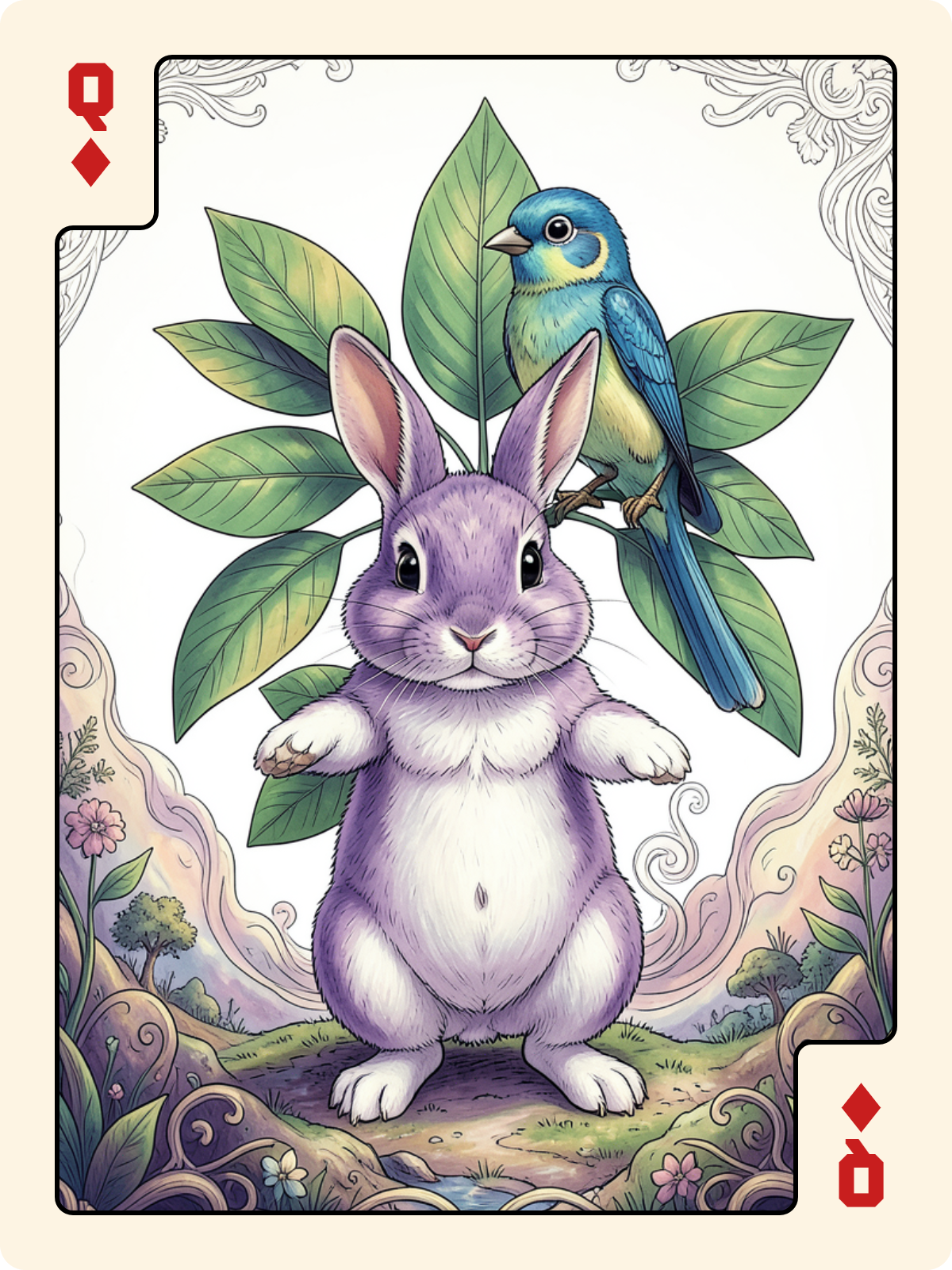 6 de Feuille + Dame de Carreau + Roi de Trèfle