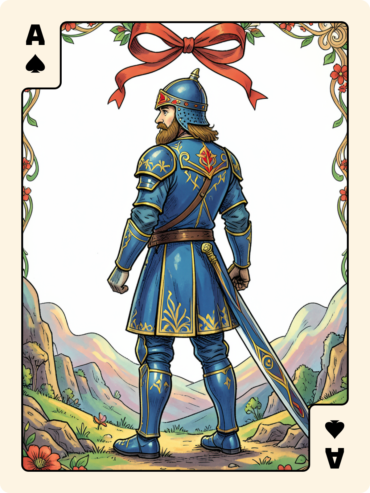 Cavalier de Denier + As de Pique + As de Bâton
