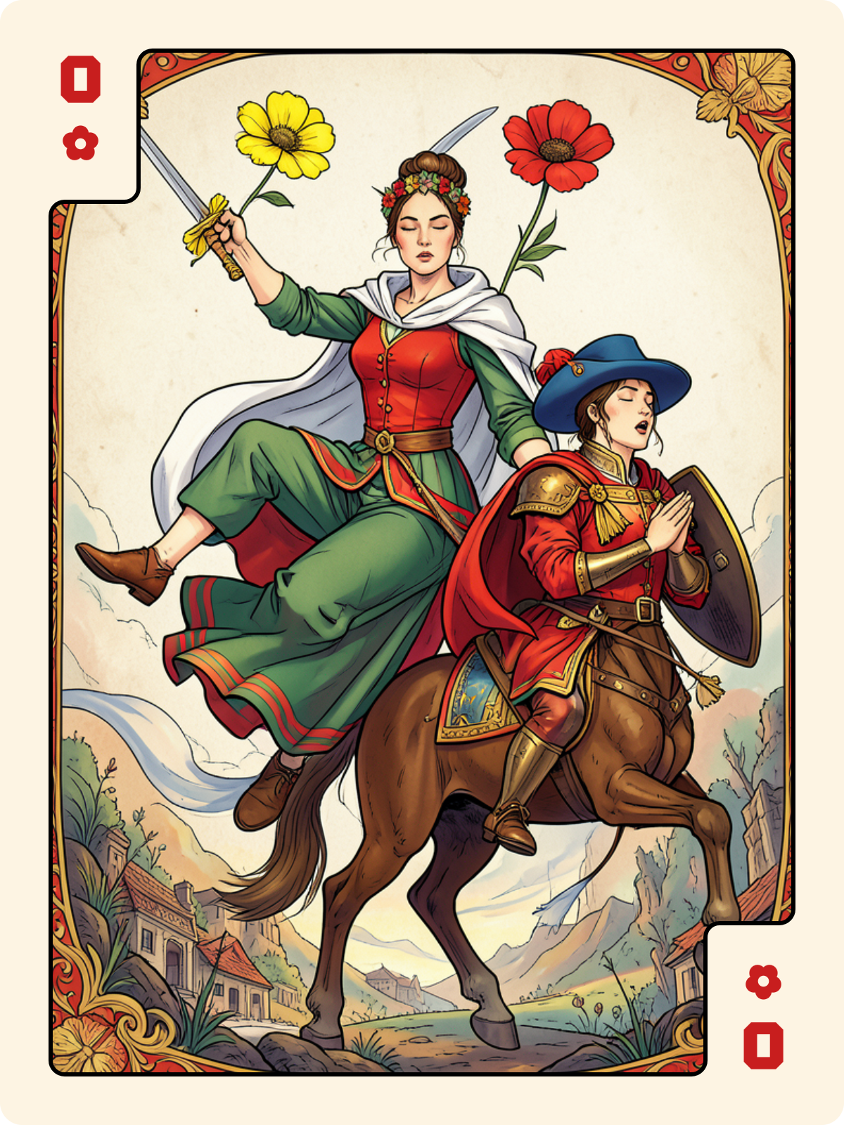Dame de Pique + Ober de Rose + Cavalier de Bâton