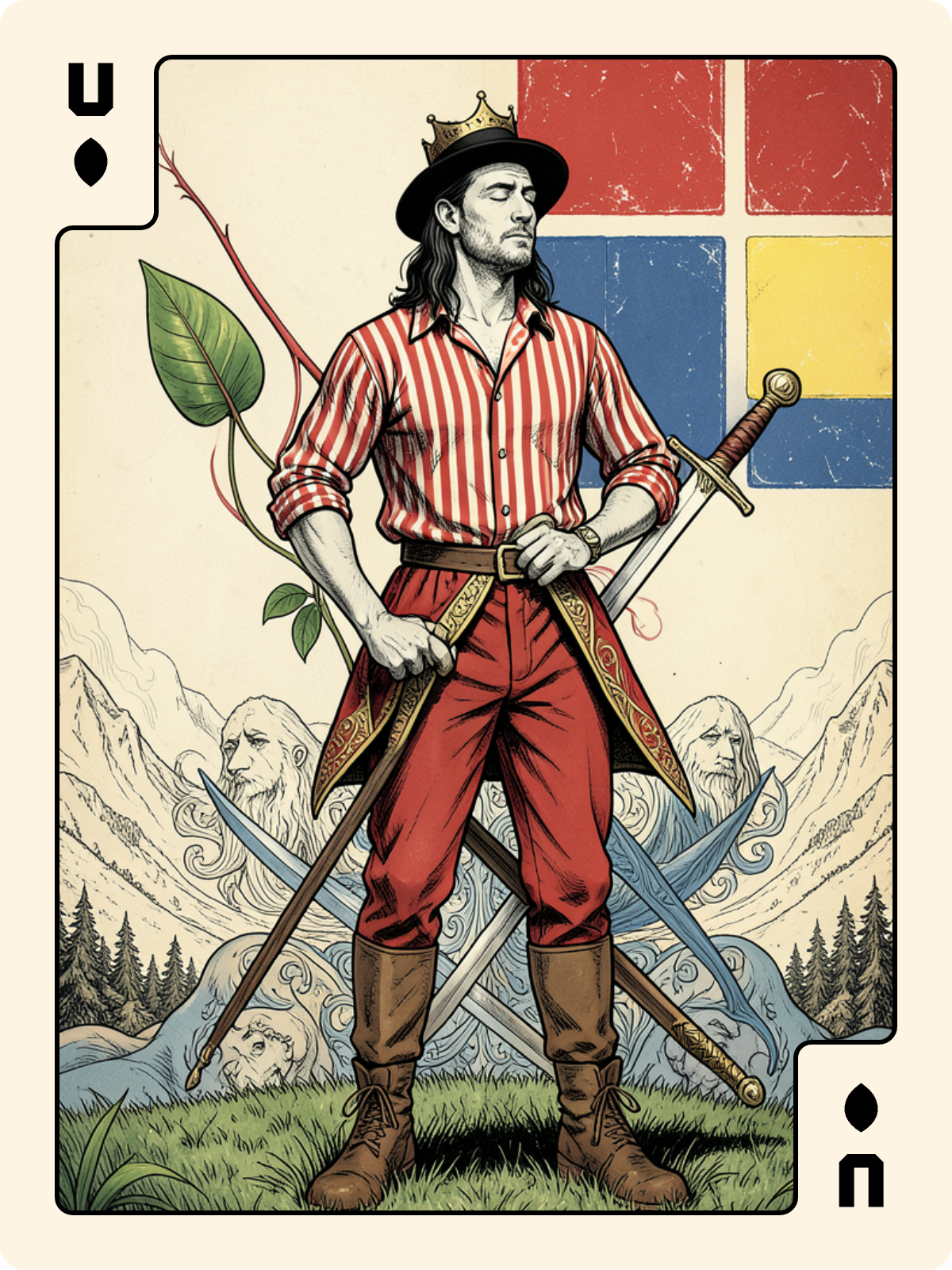 Roi de Feuille + Unter de Feuille + 9 de Bâton