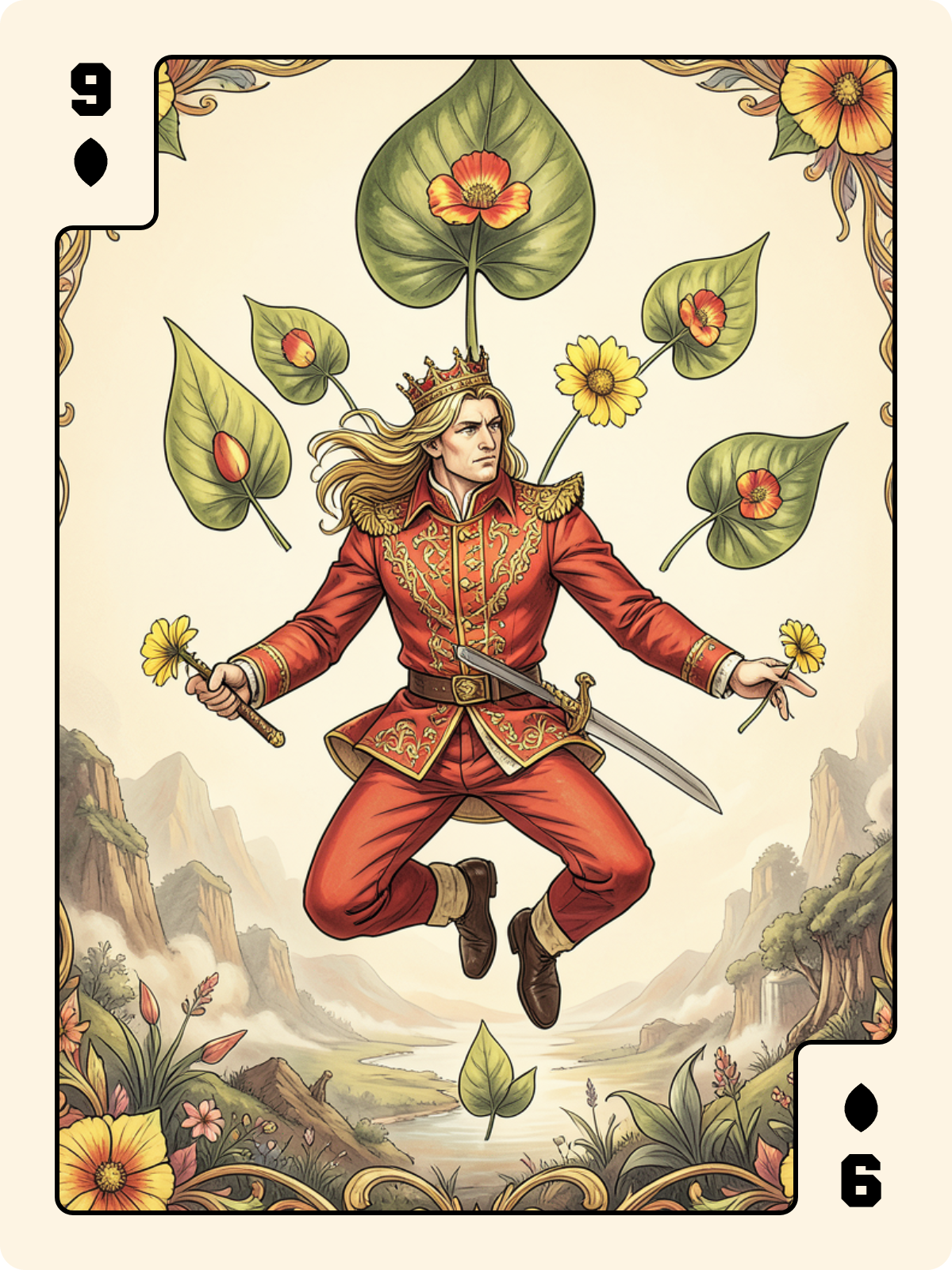 Roi de Feuille + 9 de Feuille + Ober de Rose