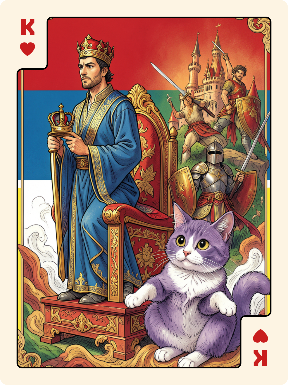 Atout 5 + Roi de Cœur + Dame de Carreau