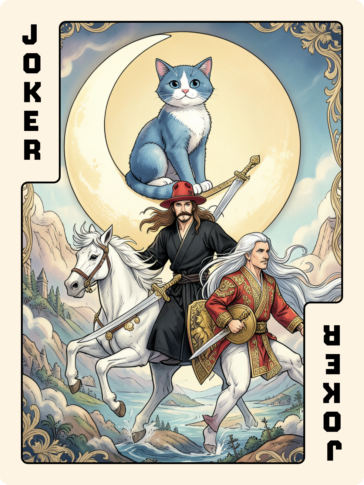 Cavalier de Carreau + Joker + Valet de Pique