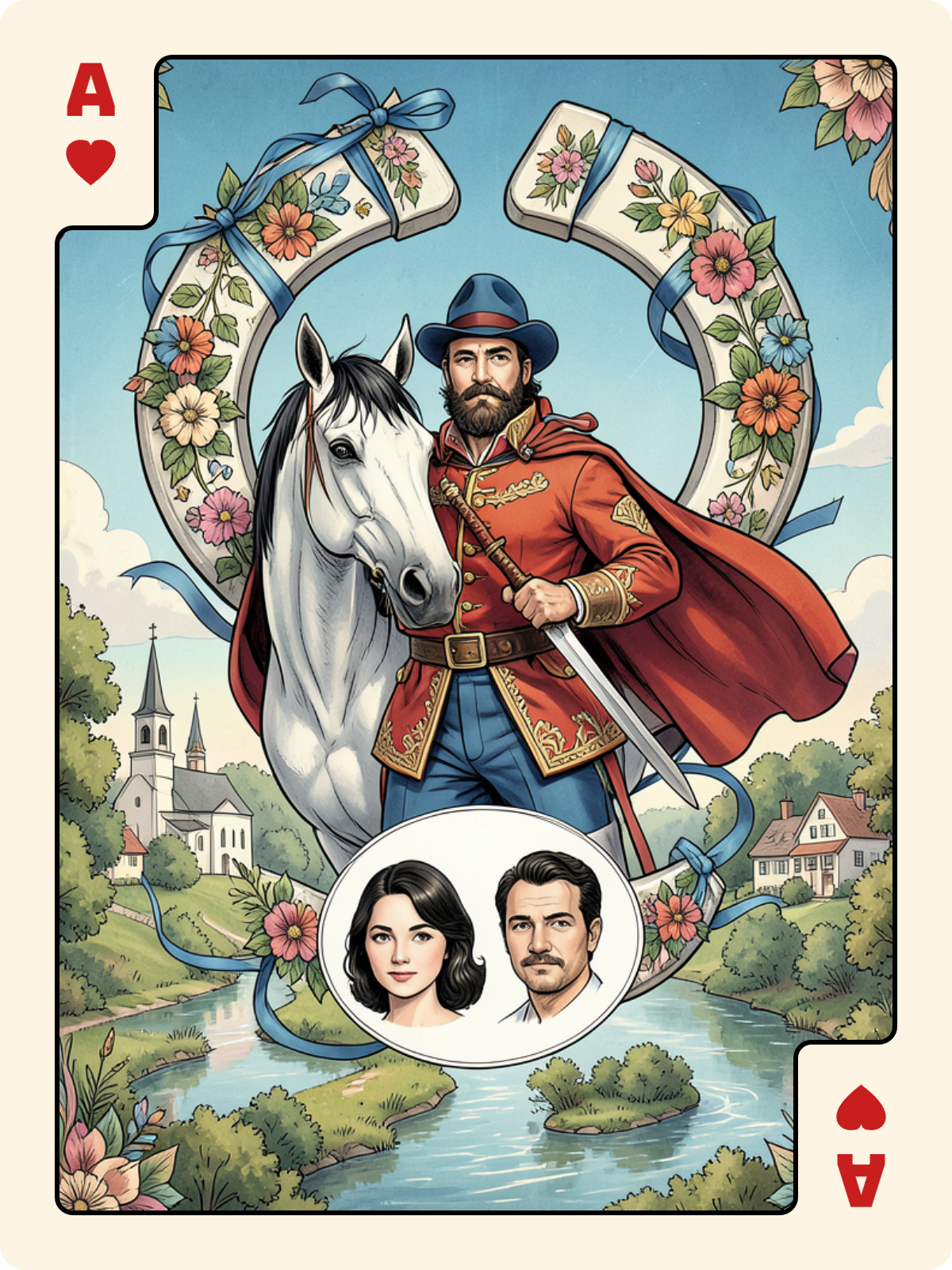 Cavalier de Cœur + Daus de Cœur + As de Cœur