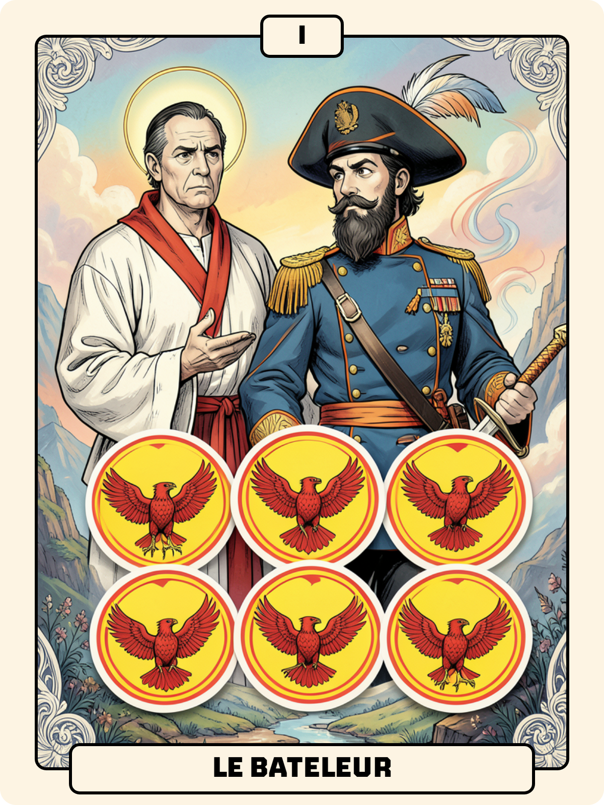 Égalité de Pique + Arcane majeur 1 + 7 de Denier