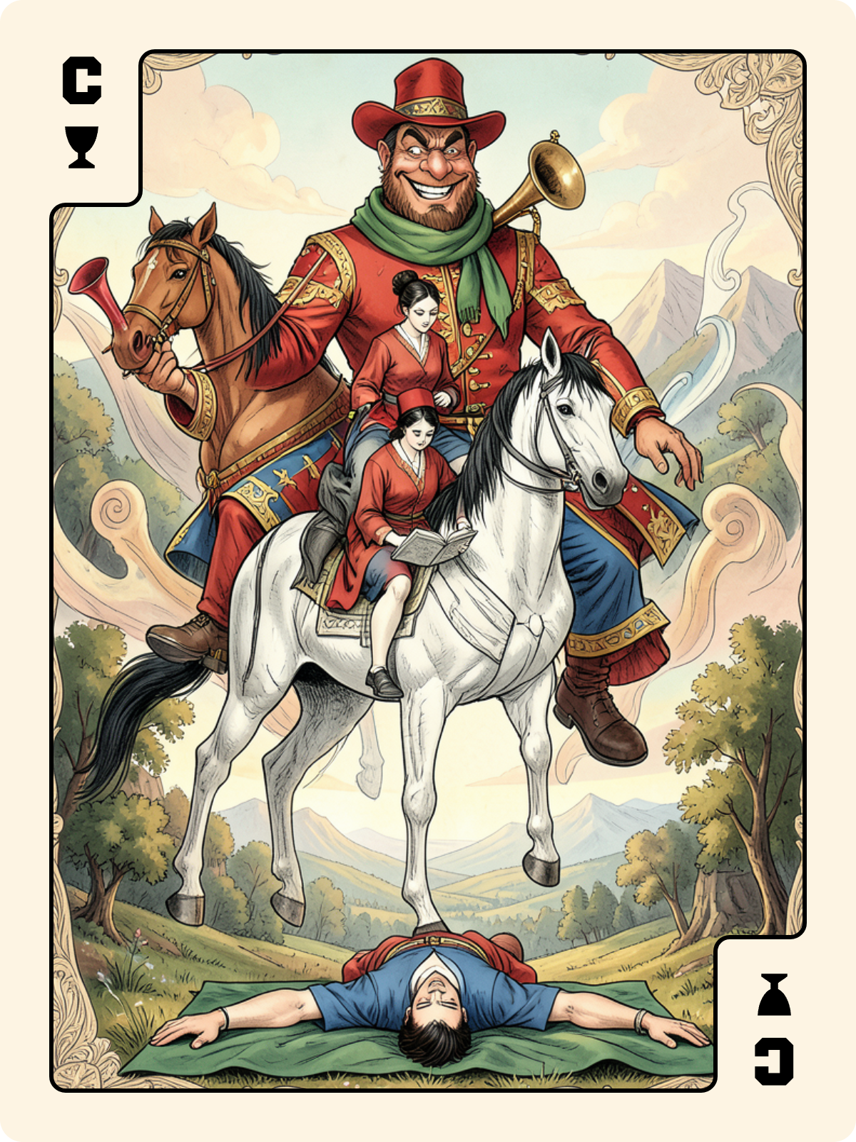 Cavalier de Coupe + Cavalier de Coupe + Atout 20