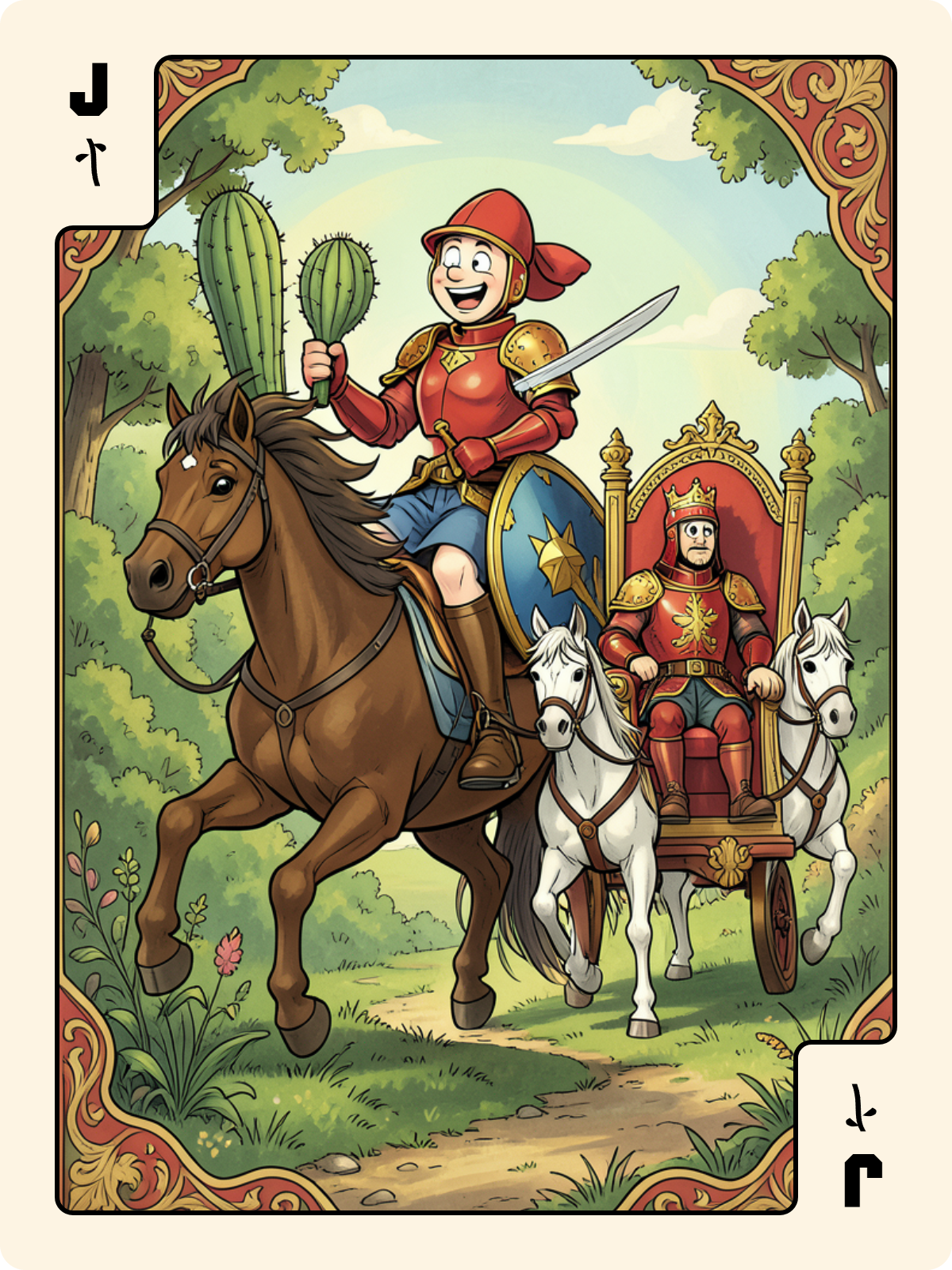 Cavalier d'Épée + Valet de Bâton + Atout 7