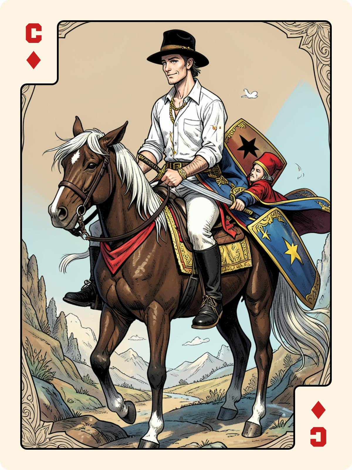 Ober de Bouclier + Cavalier de Carreau + Cavalier de Cœur