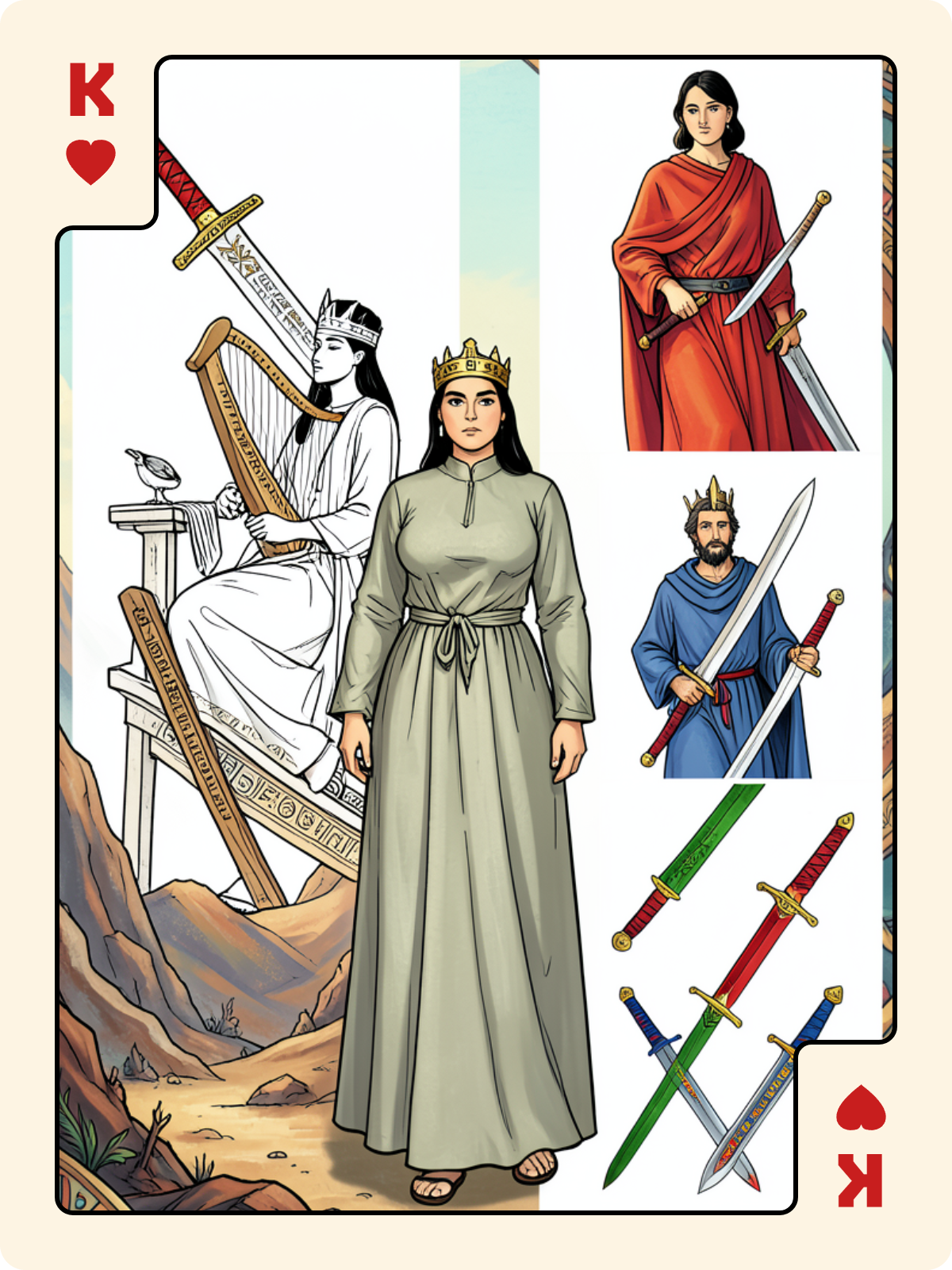 Roi d'Épée + Roi de Cœur + 6 d'Épée