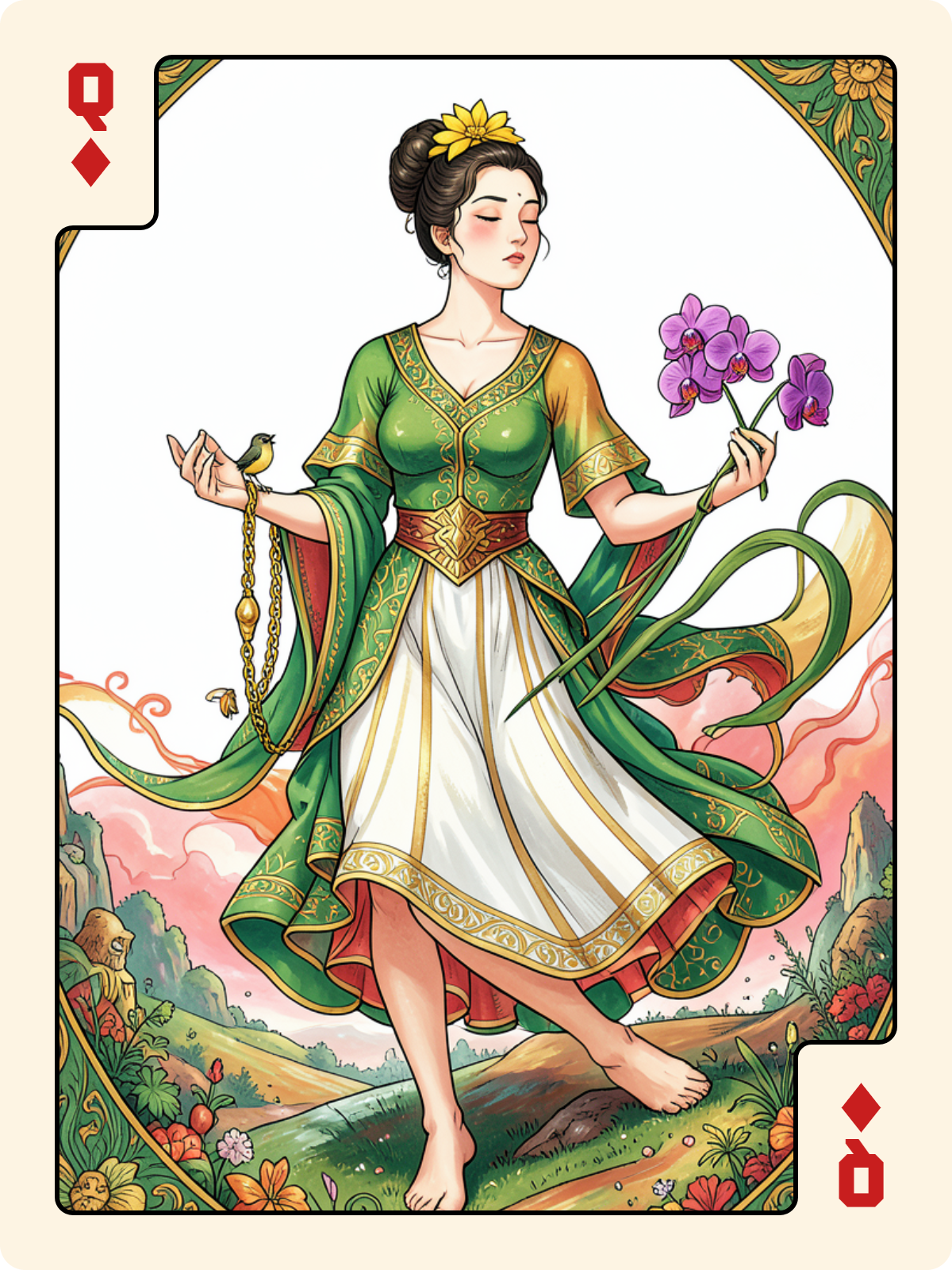 Dame de Pique + Dame de Carreau + Ober de Rose