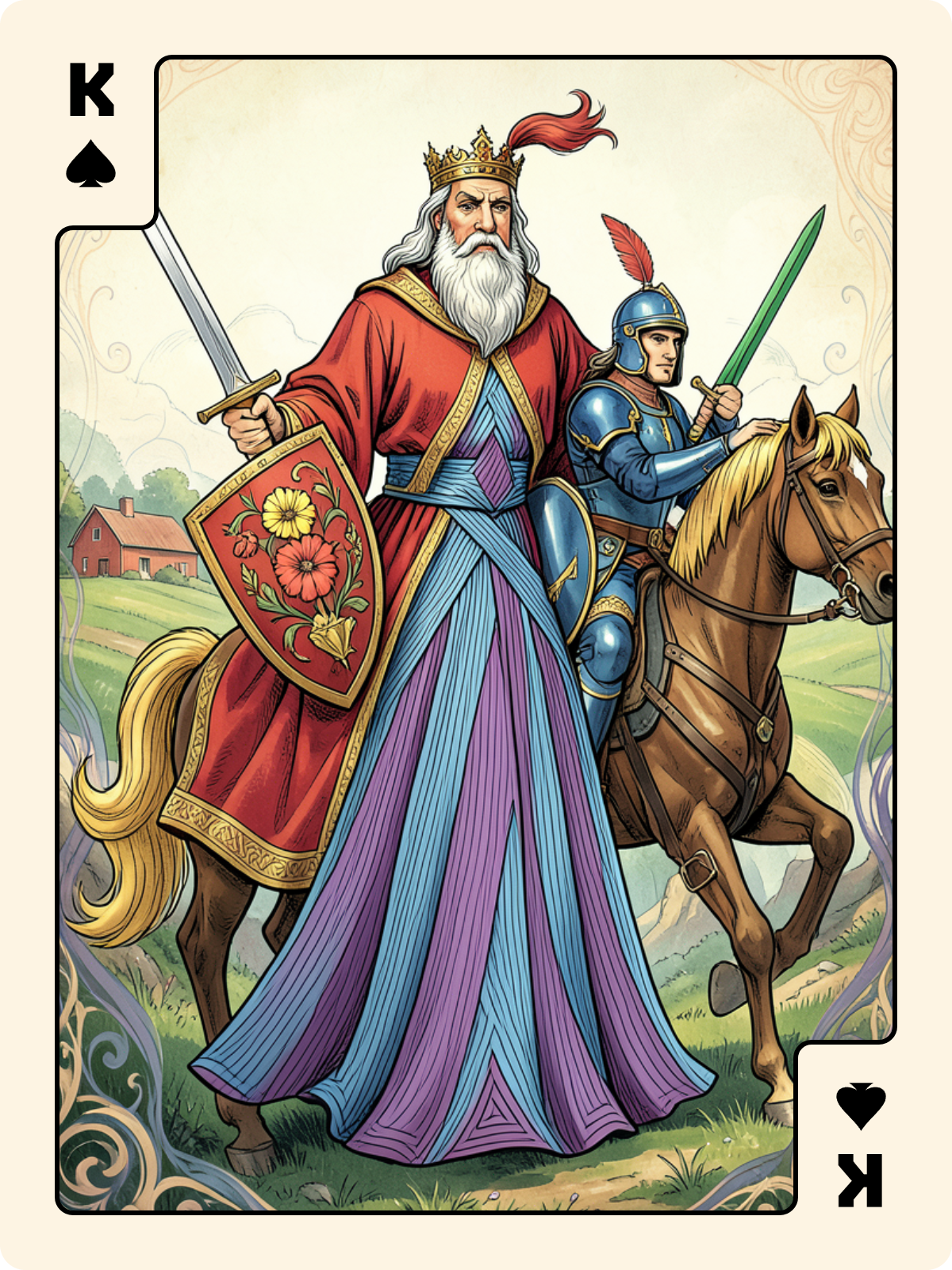 Roi de Pique + Roi de Pique + Cavalier de Bâton