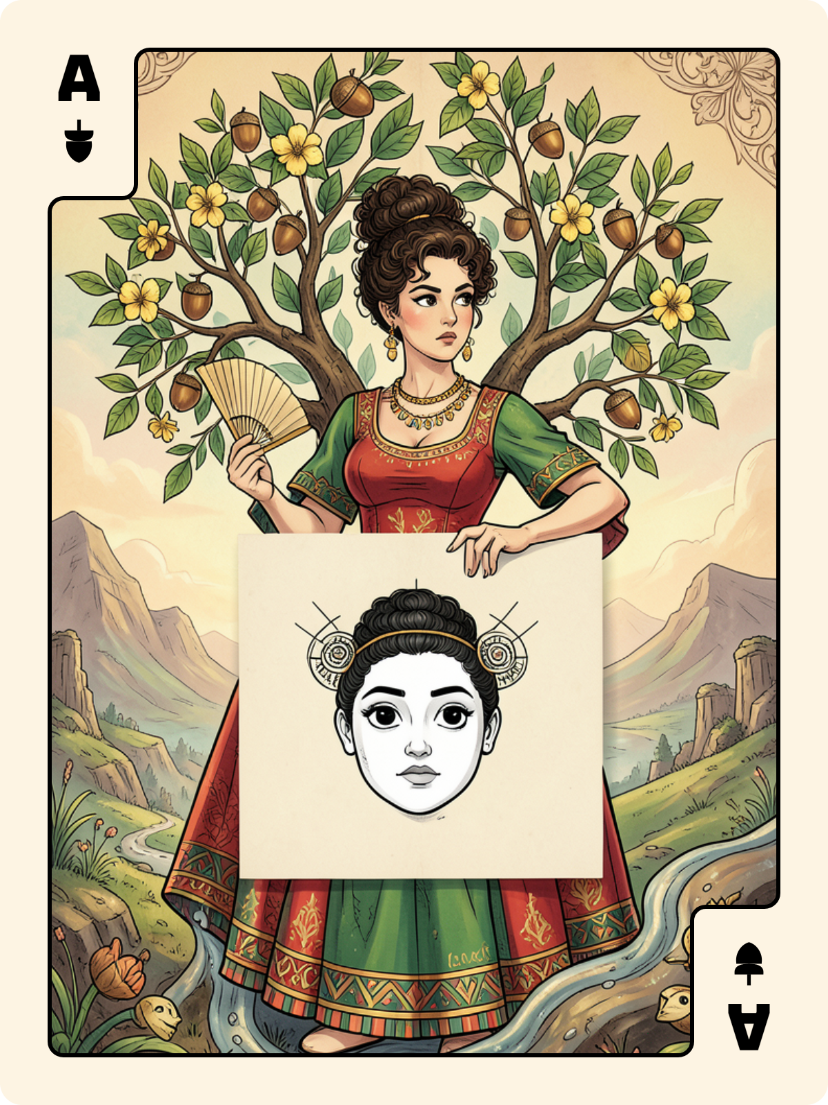 Dame de Trèfle + As de Gland + As de Coupe