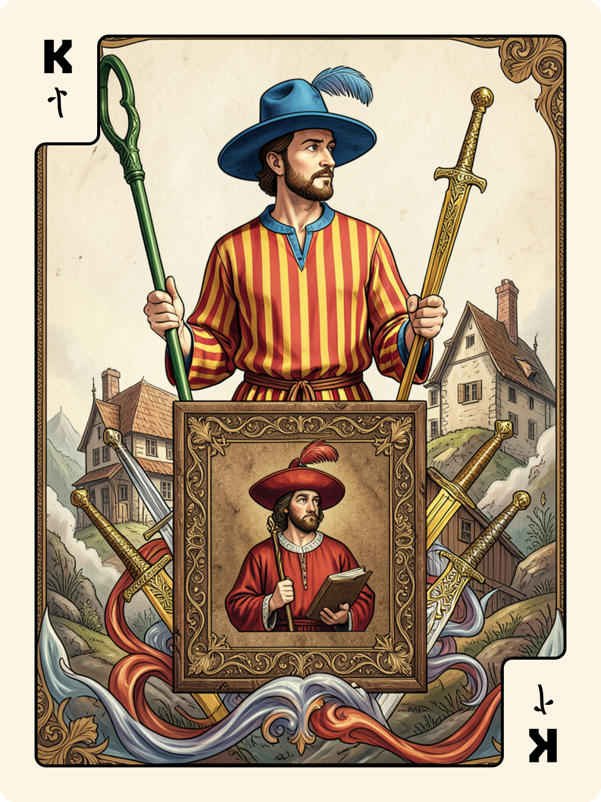 2 de Bâton + Roi de Bâton + Roi de Gland
