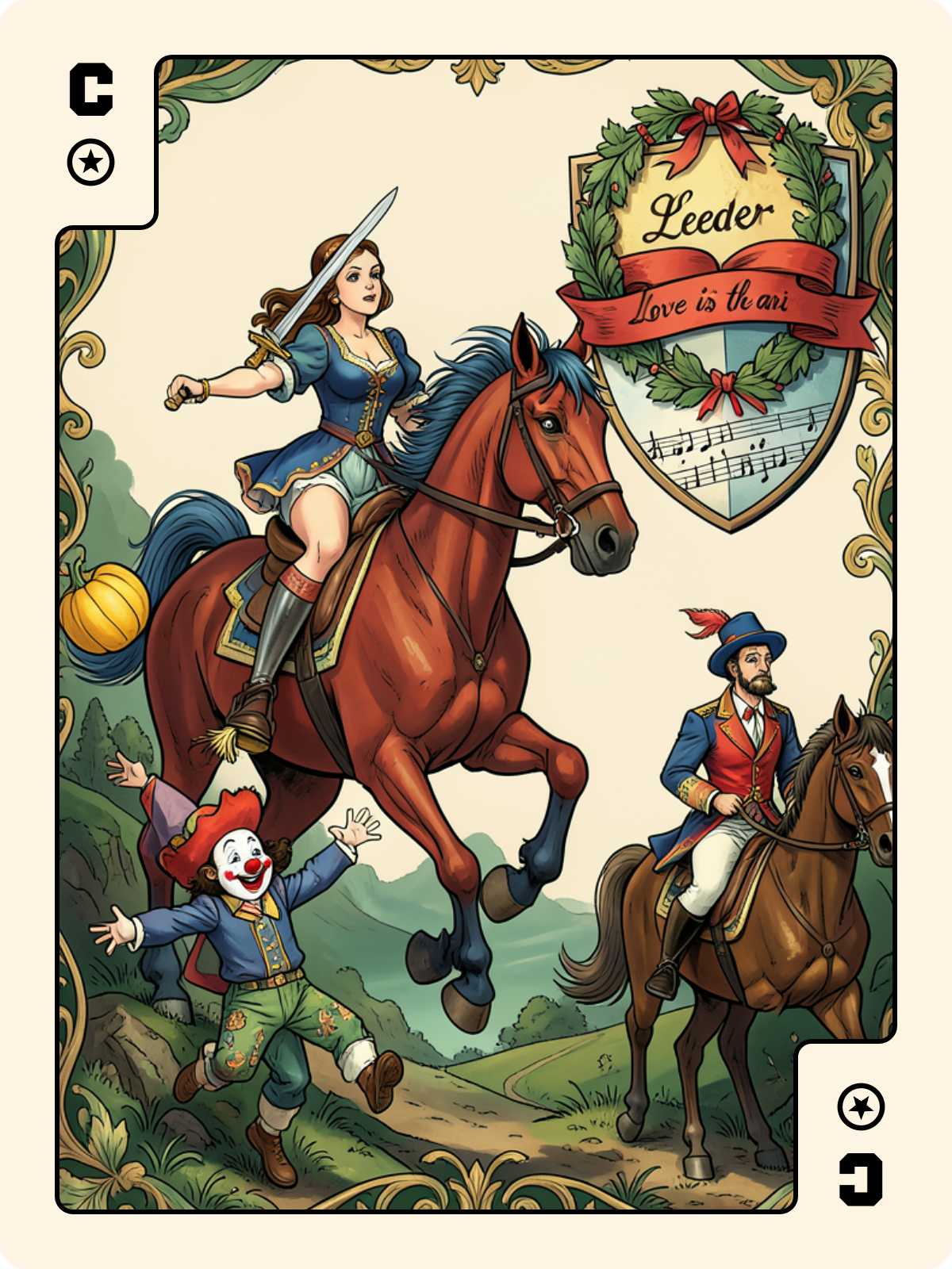 As de Cœur + Cavalier de Denier + Unter de Grelot