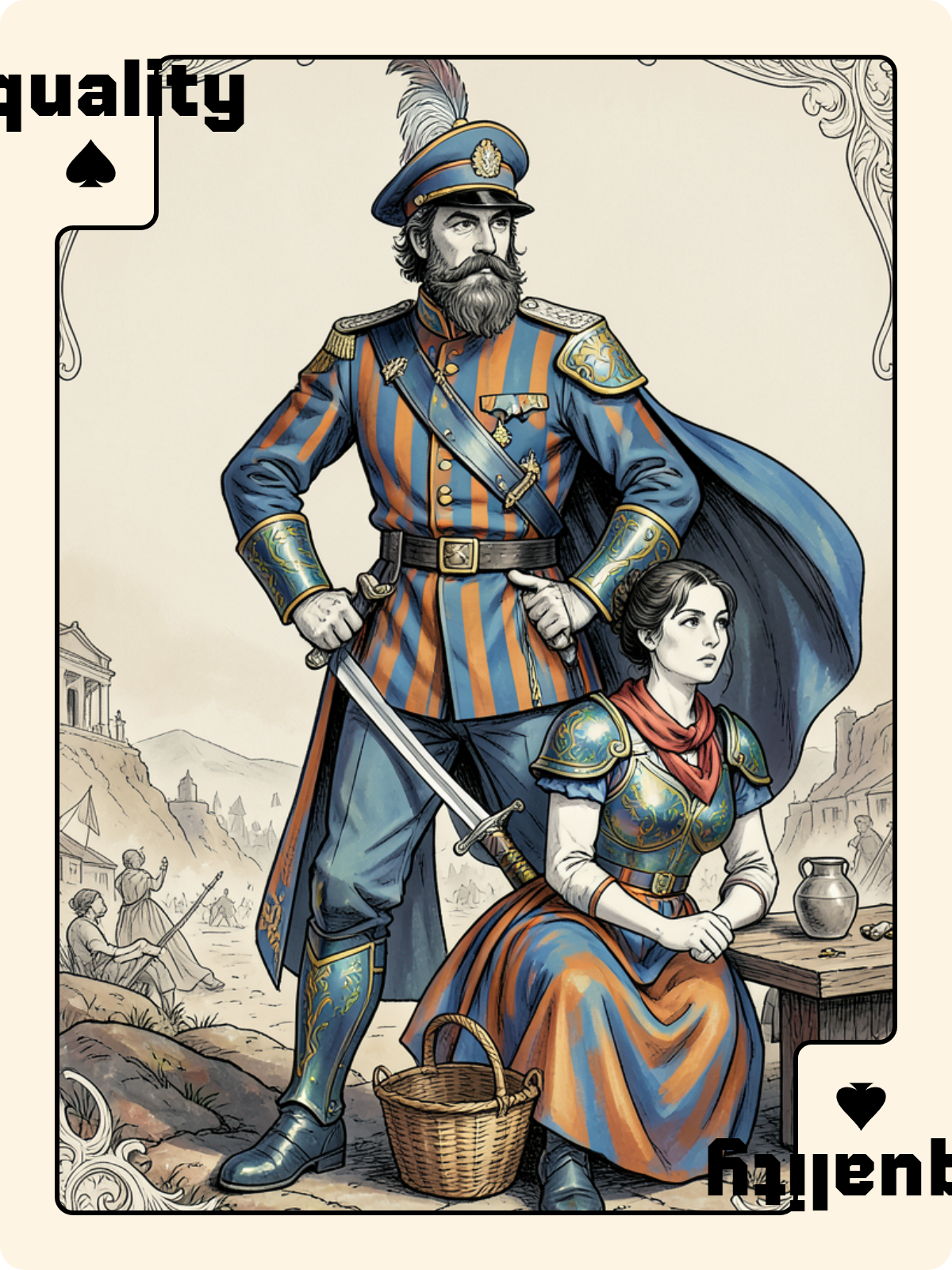 Valet d'Épée + Égalité de Pique + Dame de Pique