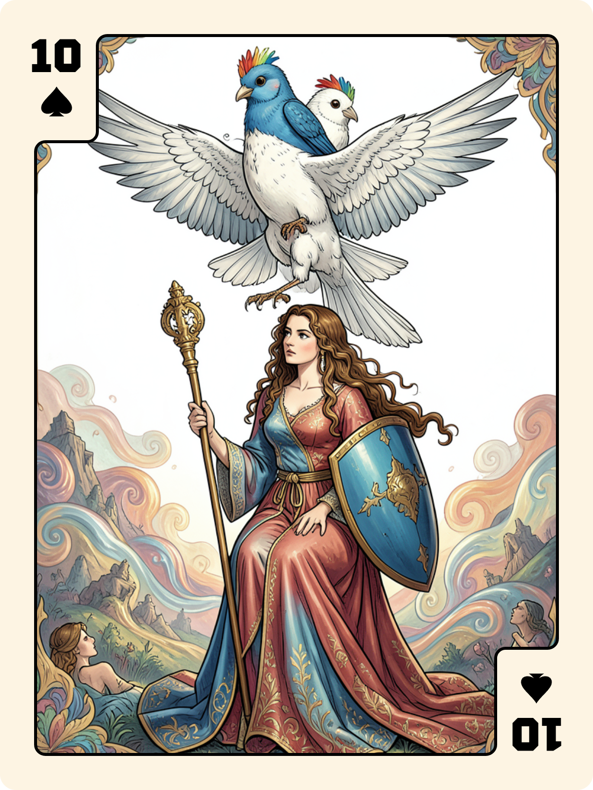 Roi de Trèfle + 10 de Pique + Roi de Cœur