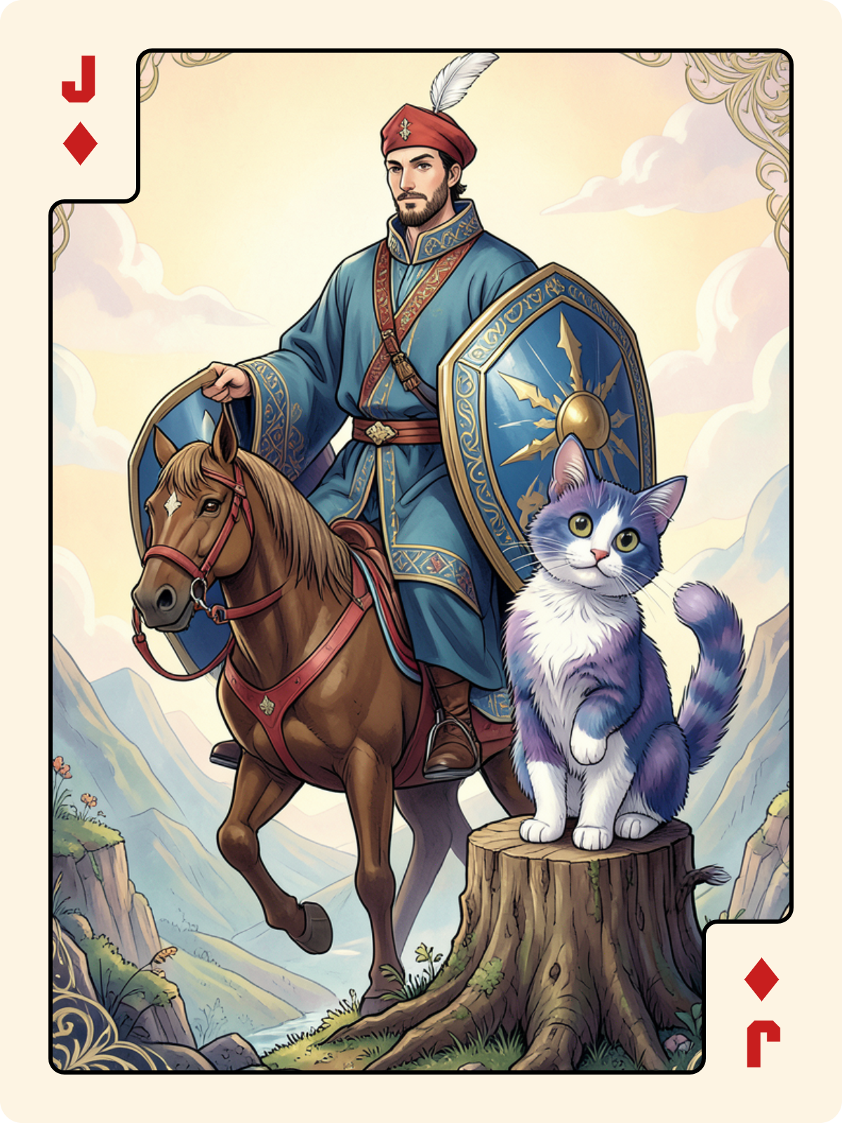Cavalier de Denier + Valet de Carreau + Joker