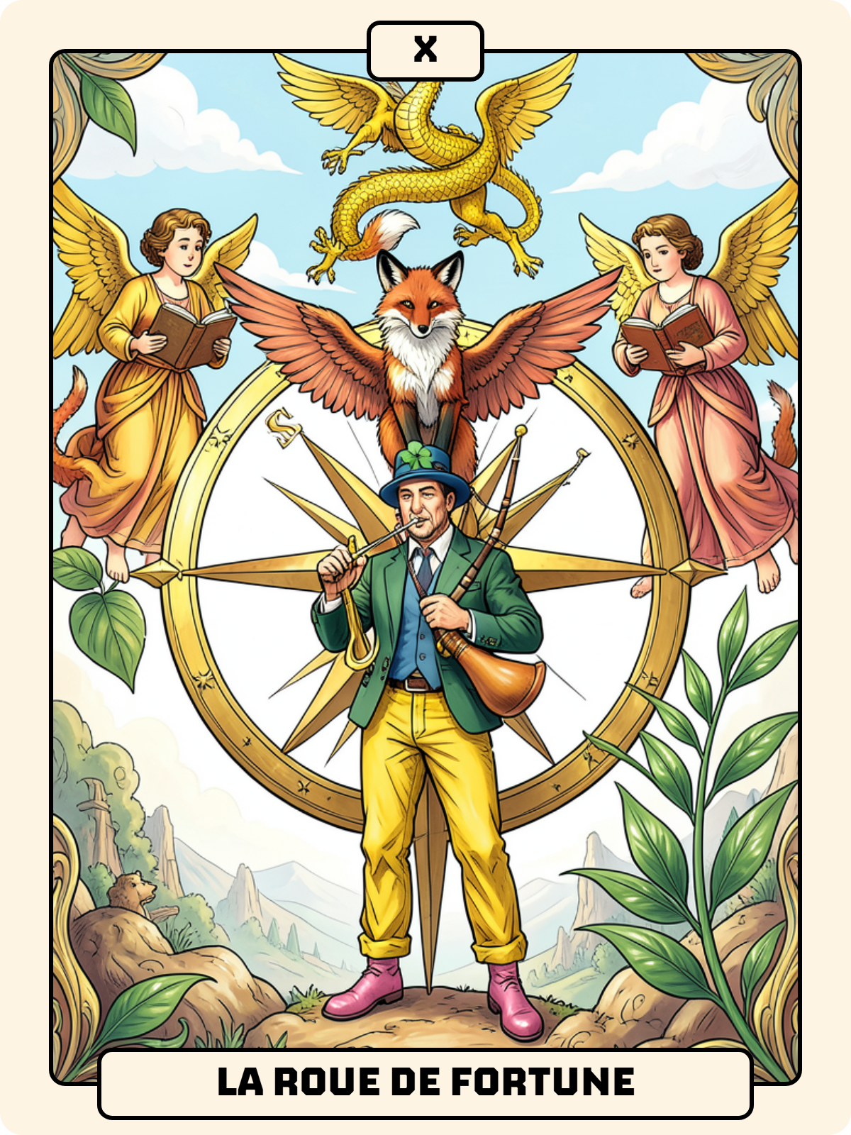 Unter de Feuille + Arcane majeur 10 + 6 de Feuille