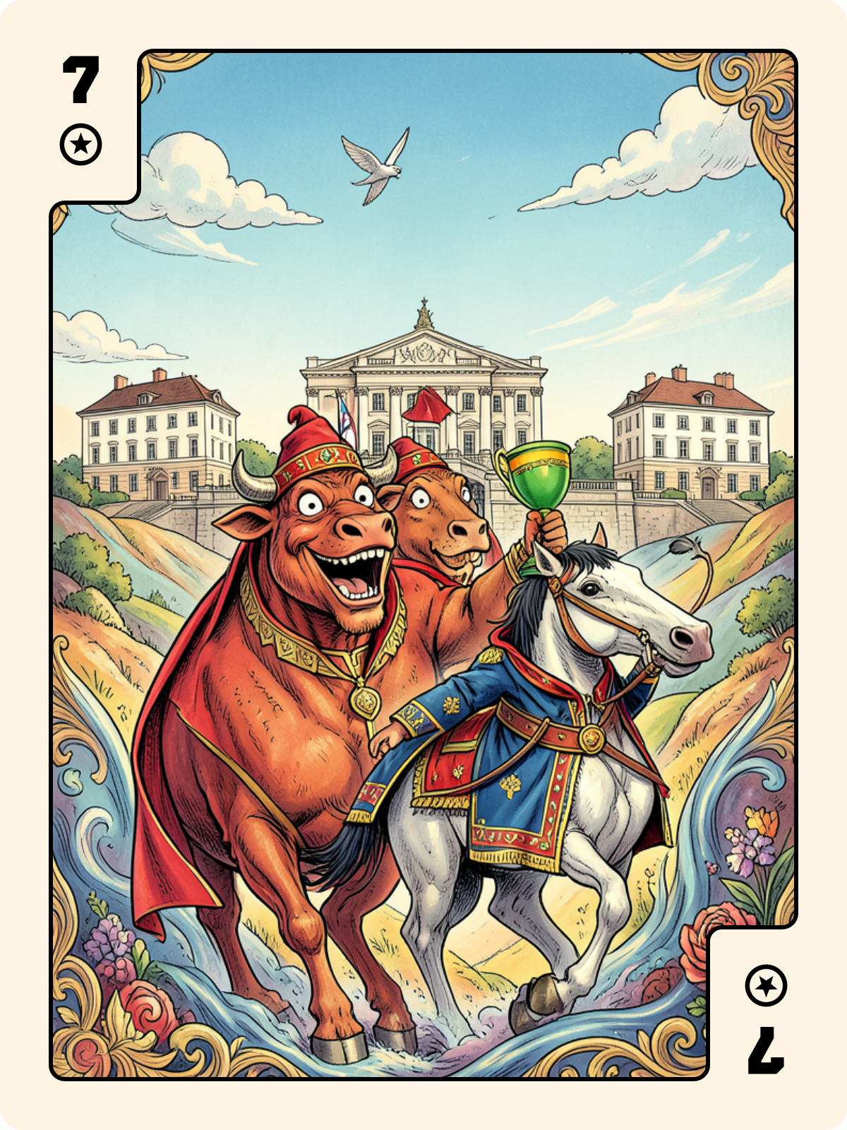 As de Cœur + 7 de Denier + Cavalier de Coupe